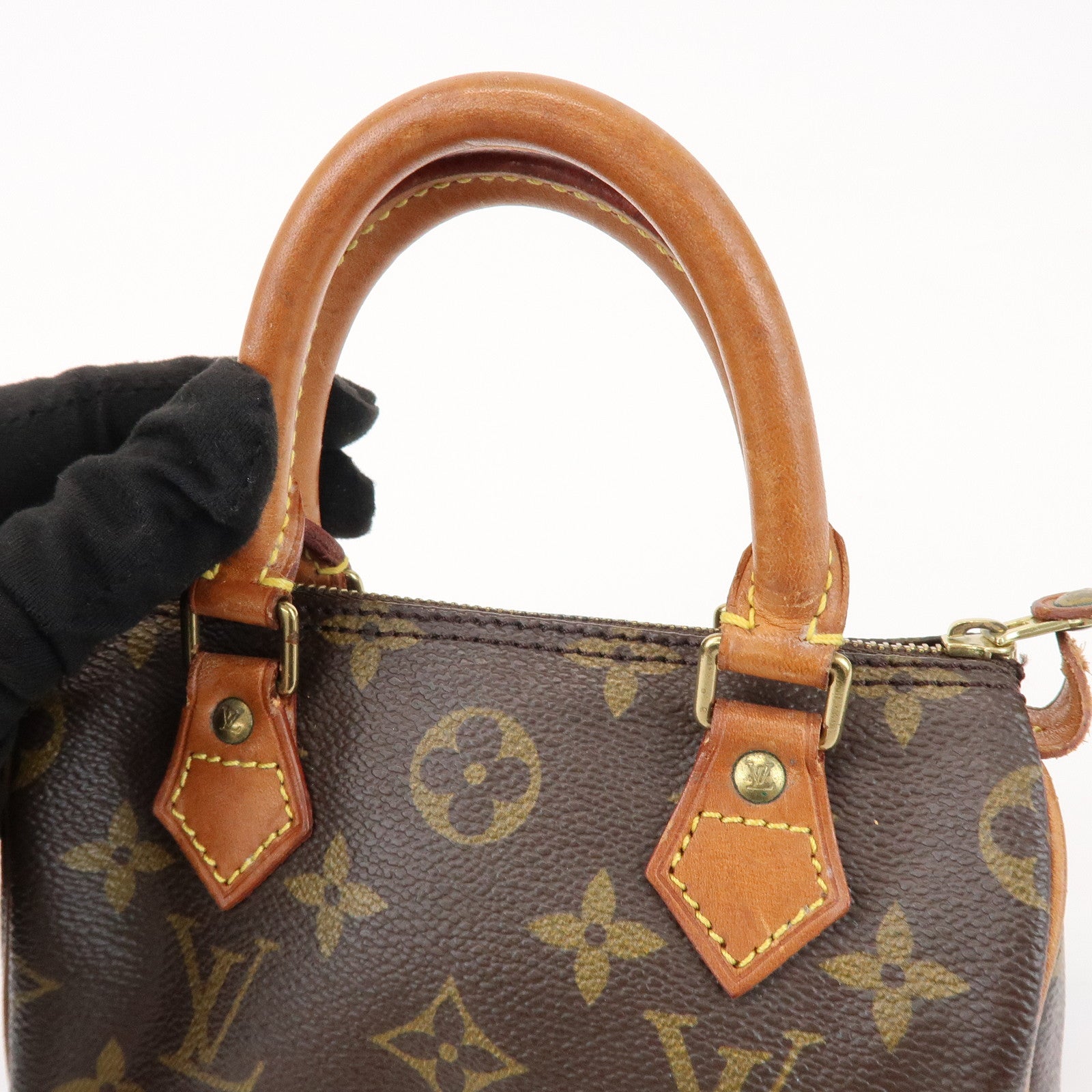 Louis Vuitton Monogram Mini Speedy Hand Bag Boston Bag Brown M41534