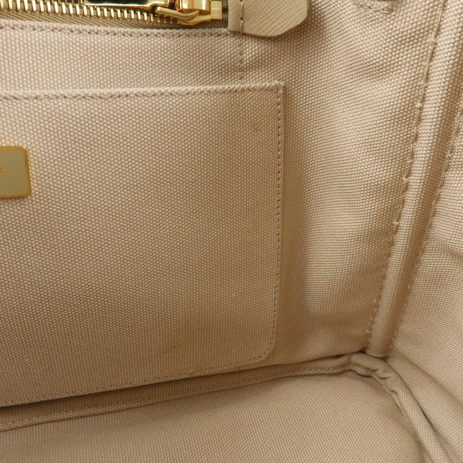 PRADA Canapa Triangle Logo 2Way Tote Hand Shoulder Bag Beige B1877G