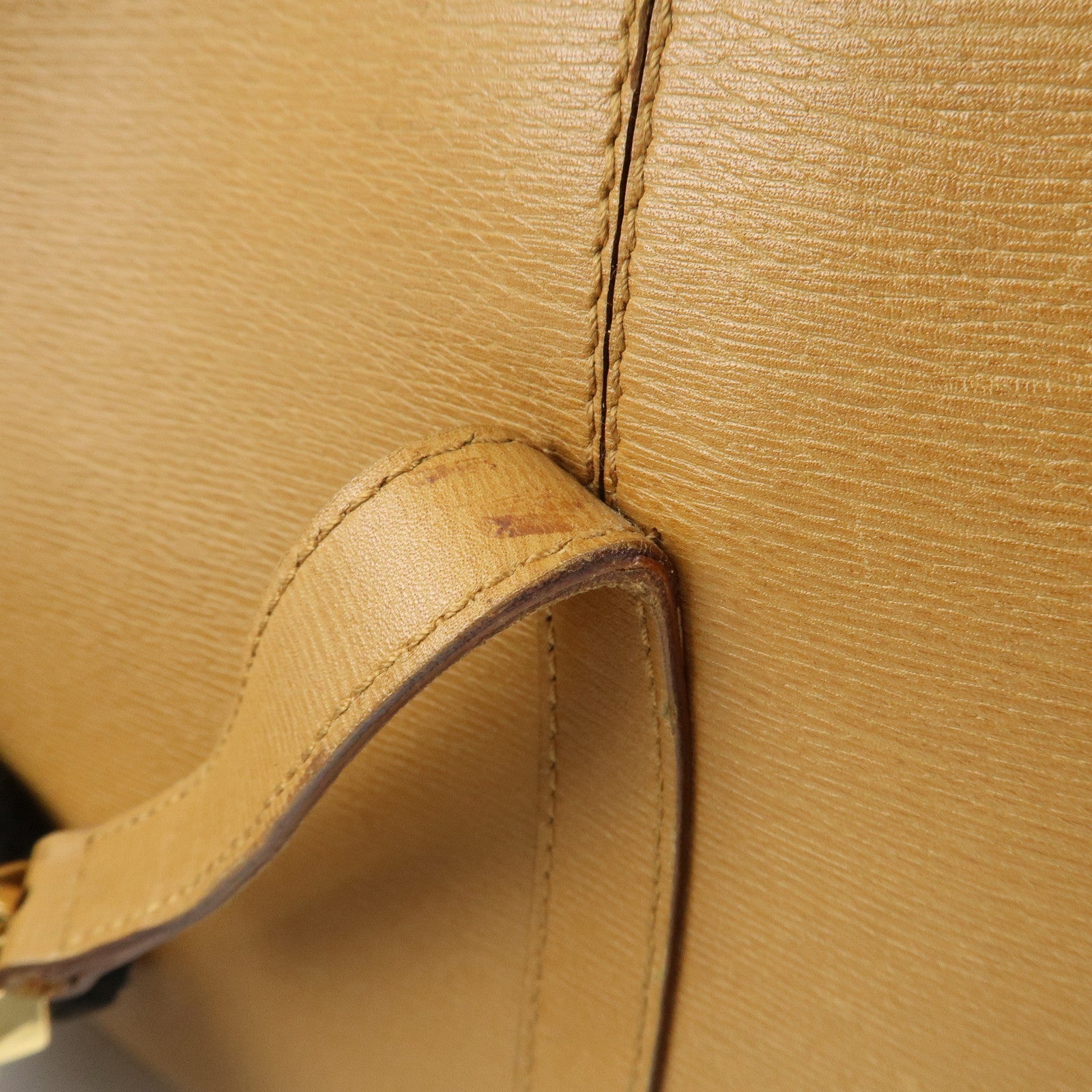 GUCCI Bamboo Leather Shoulder Bag Hand Bag Beige 001.4060.002058 Used