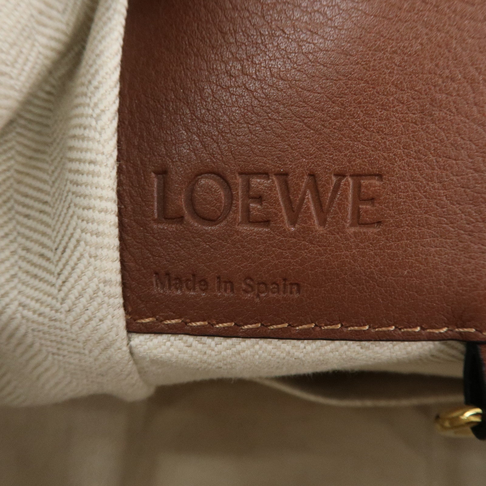 LOEWE Anagram Leather Hammock Small Shoulder Bag Brown Used