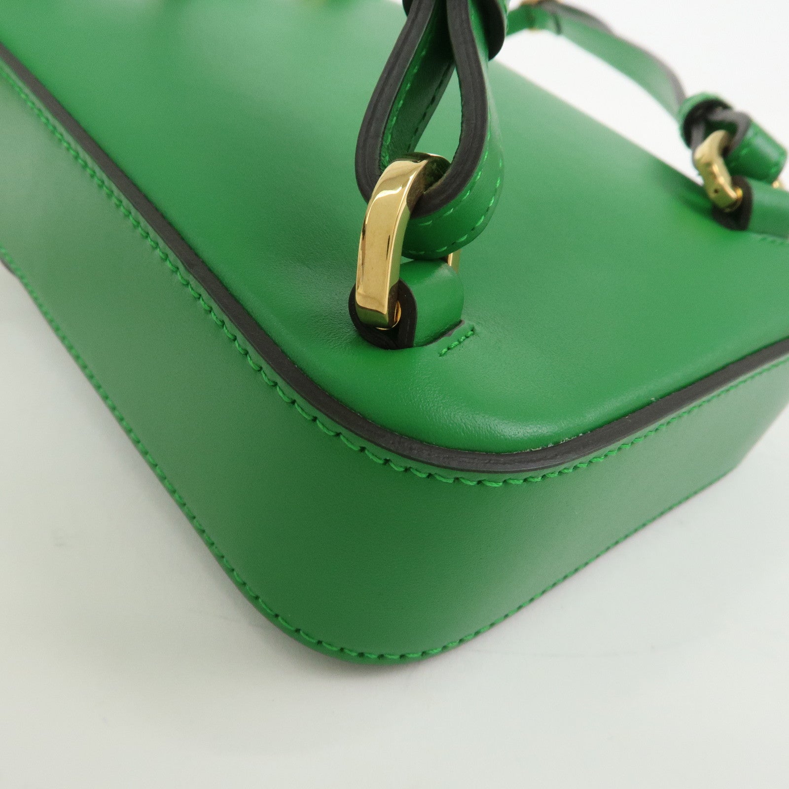 GUCCI Bamboo Leather 2Way Bag Backpack Shoulder Bag Green 702106