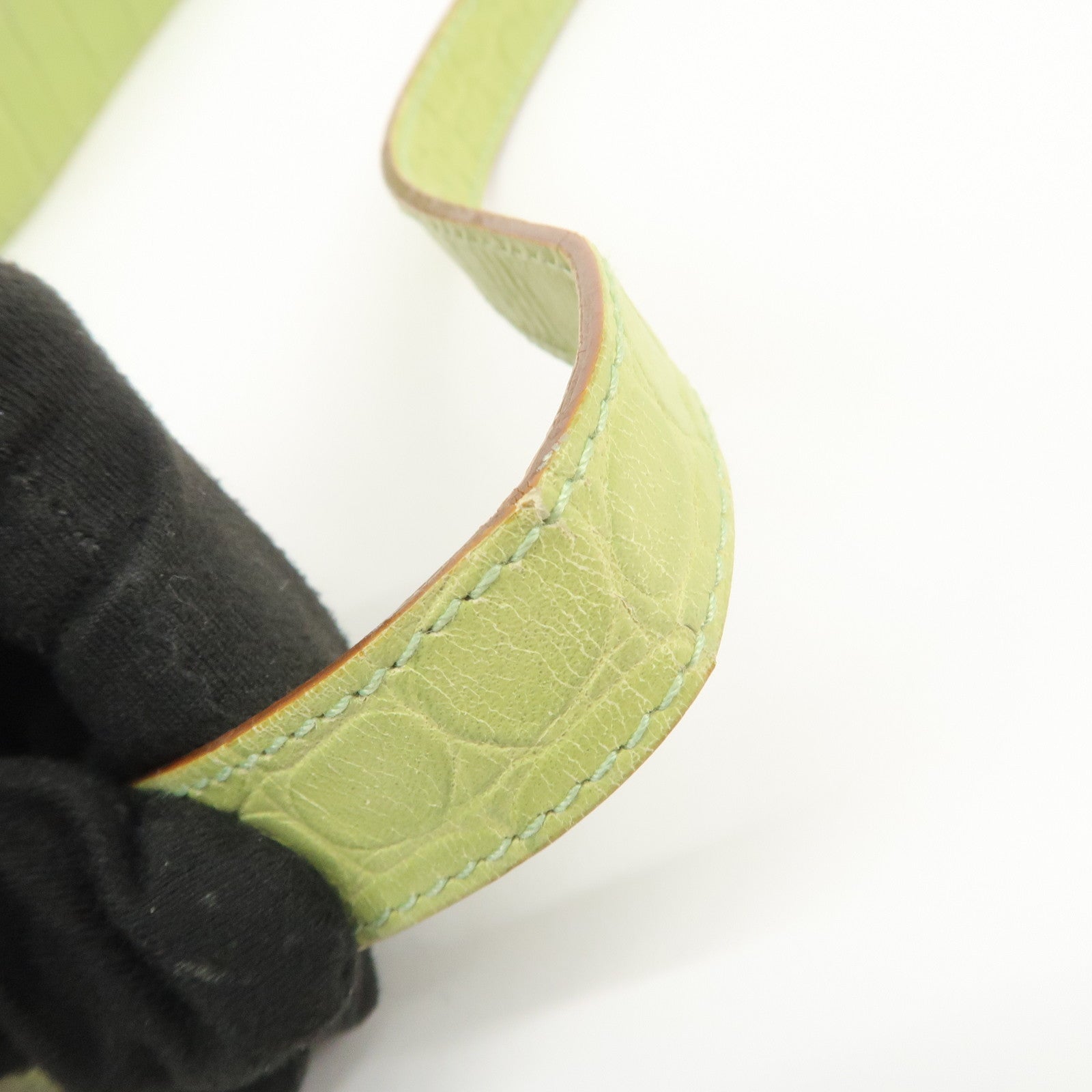 Ferragamo Gancini Embossed Leather Shoulder Bag Light Green