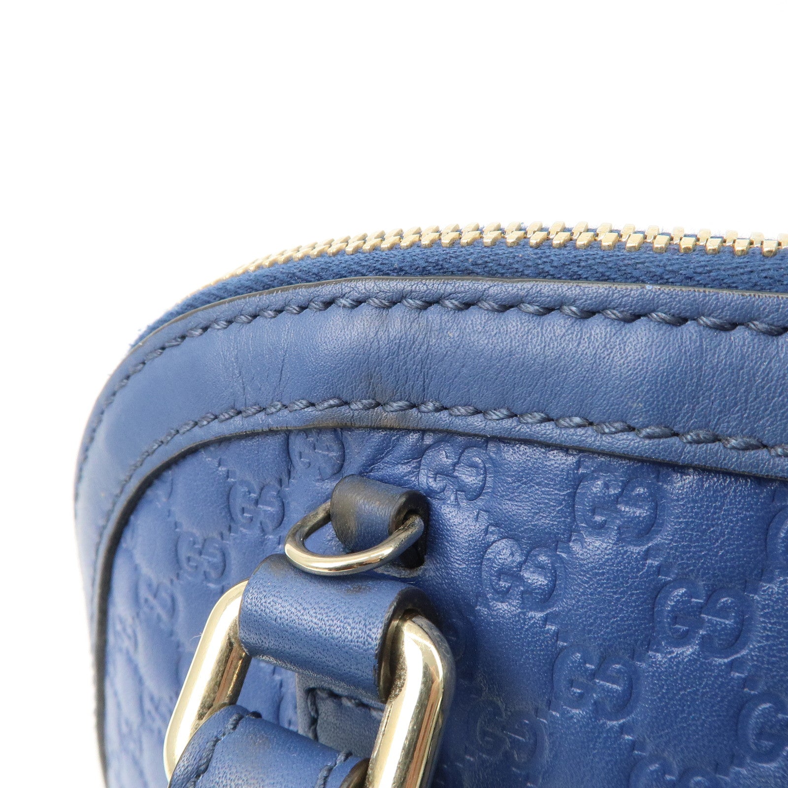 GUCCI Micro Guccissima 2Way Bag Hand Bag Shoulder Bag Blue 449654