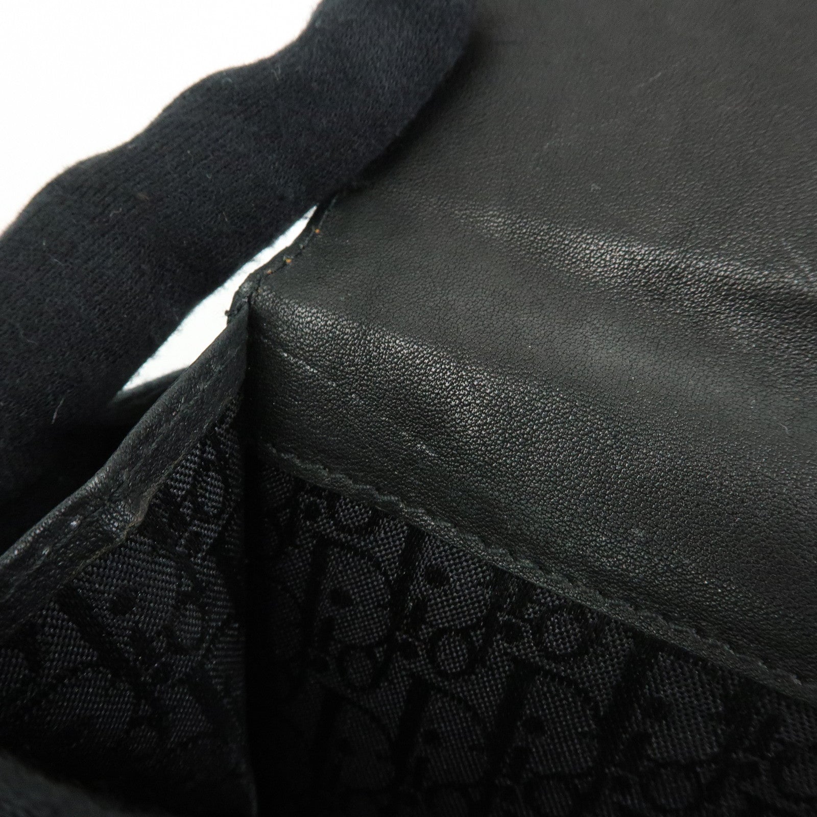 Christian Dior Gaucho Leather Long Wallet Belt Black