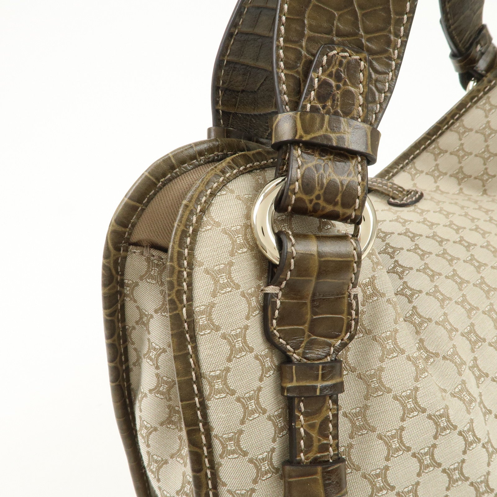 CELINE Macadam Bittersweet Shoulder Bag Tote Bag Hand Bag Beige