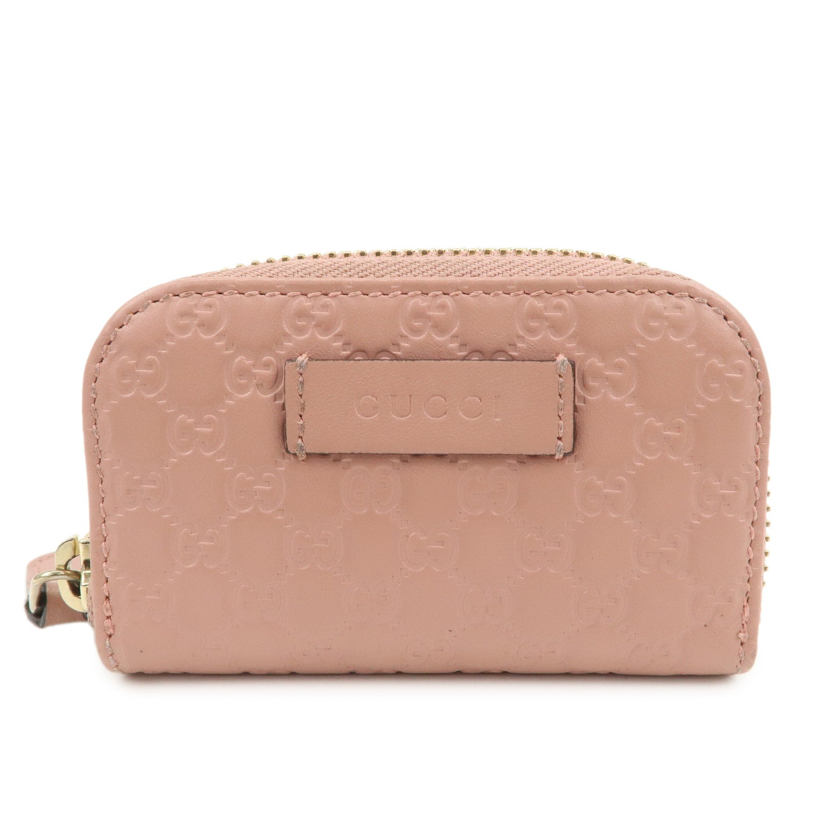 GUCCI Micro Guccissima Leather Coin Case Coin Purse Pink 449896