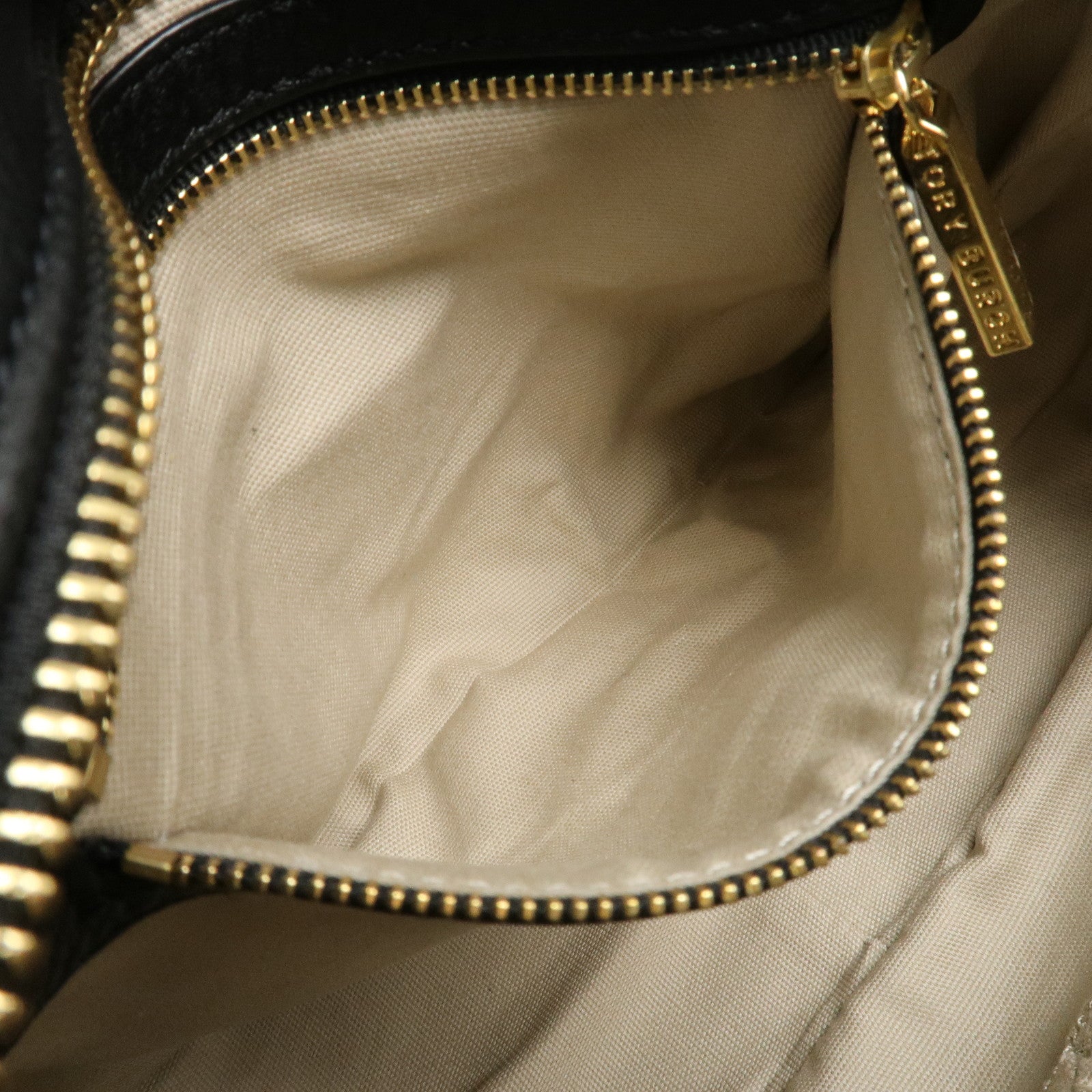 TORY BURCH Logo Leather 2way Hand Bag Black