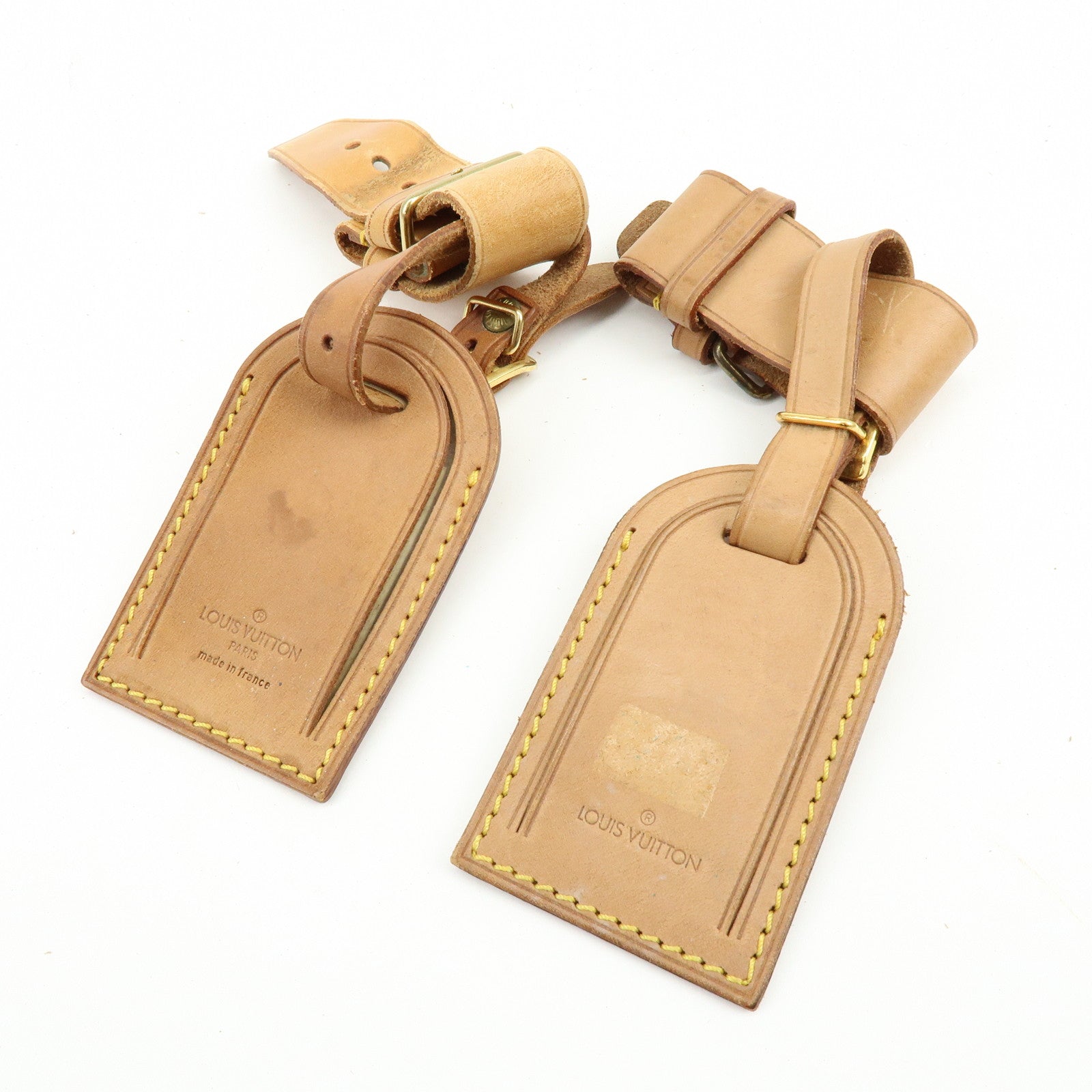 Louis Vuitton Set of 10 Leather Name Tag & Poignet Natural