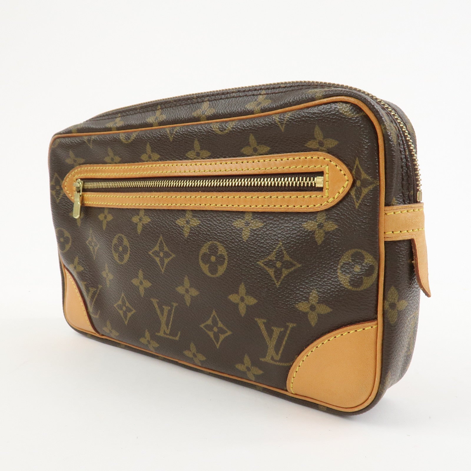 Louis Vuitton Monogram Marly Dragonne GM Clutch Bag Brown M51825