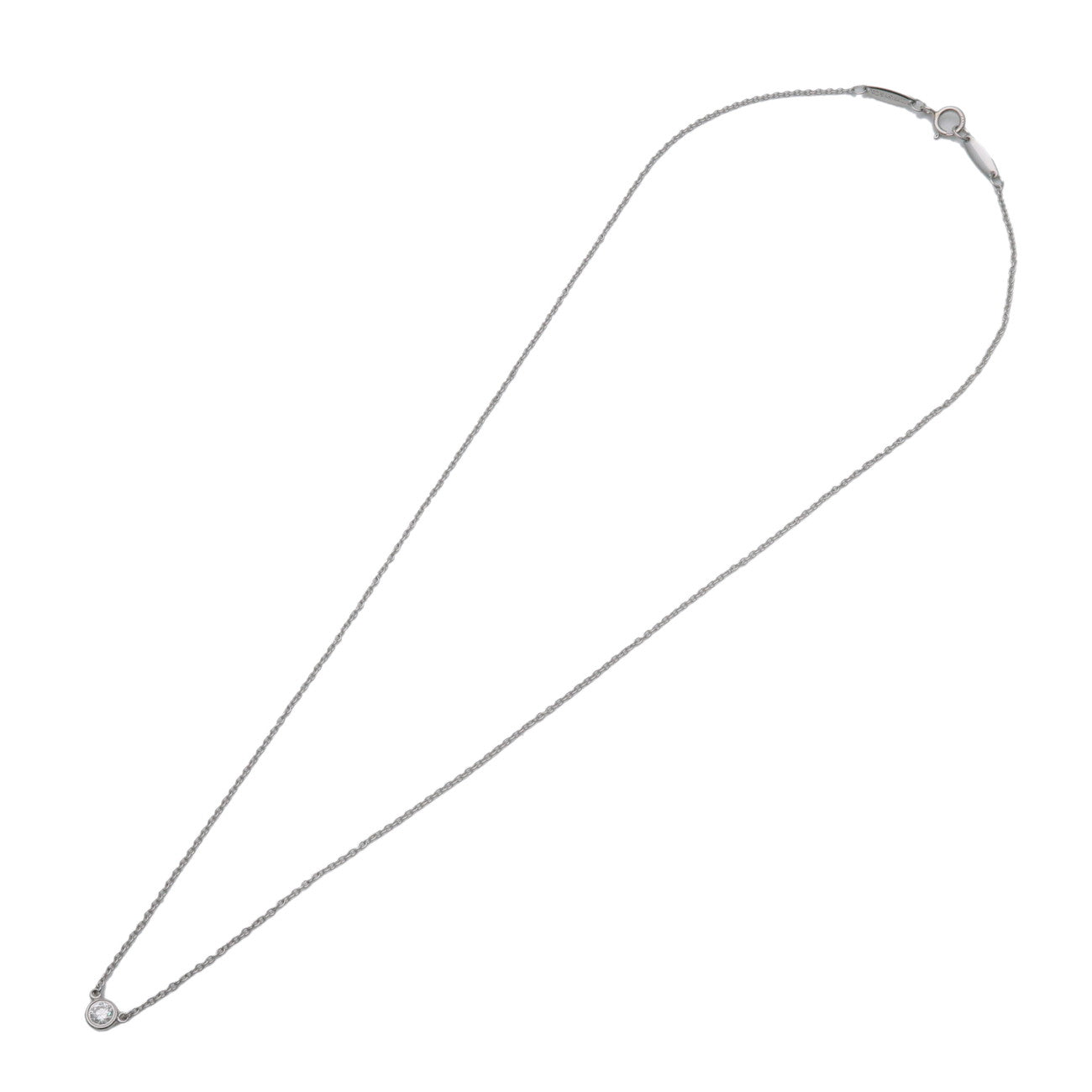 Tiffany & Co By The Yard 1P Diamond Necklace PT950 Platinum