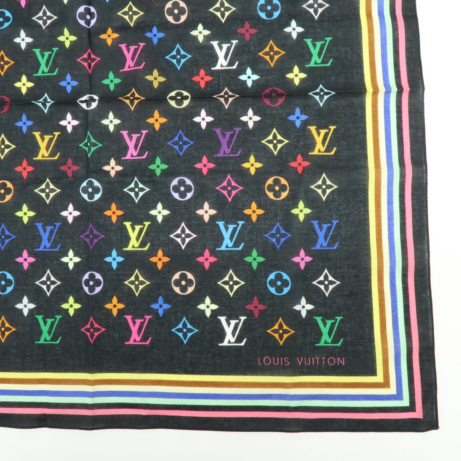 Louis Vuitton Monogram Multicolor Cotton 100・・Handkerchief M71912