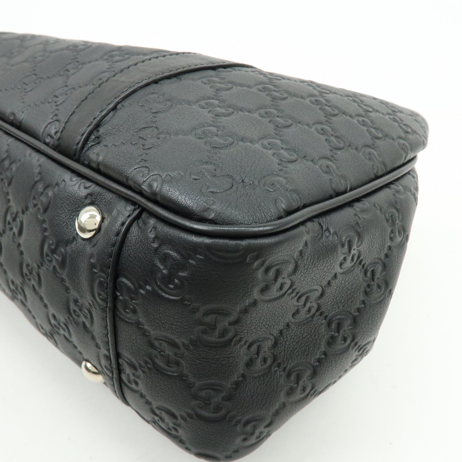 GUCCI Logo Guccissima Leather Tote Bag Shoulder Bag Black 232957
