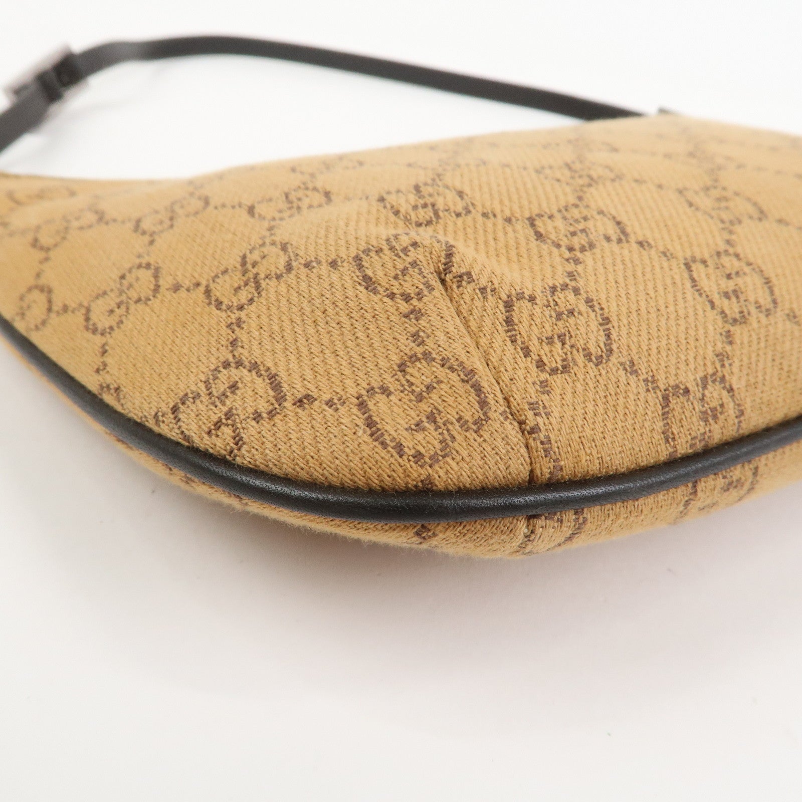 GUCCI GG Canvas Leather Hand Bag Shoulder Bag Brown 32160