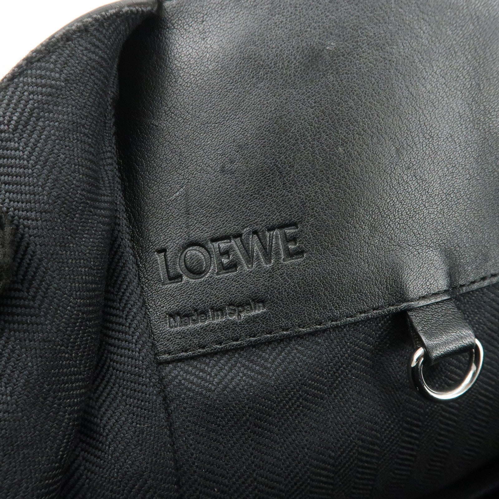 LOEWE Hammock Medium Leather 2Way Bag Shoulder Bag Hand Bag Black