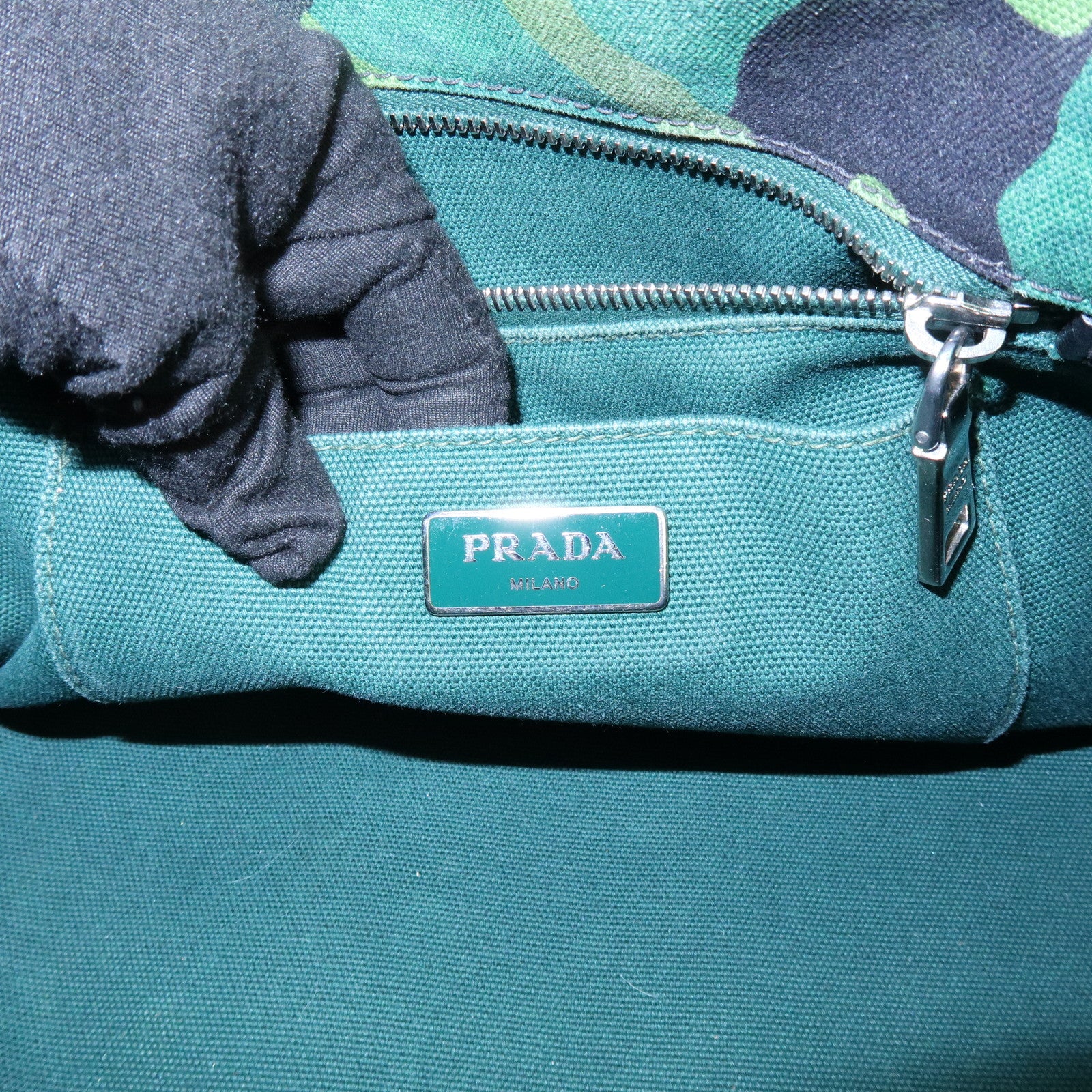 PRADA Canapa Triangle Logo Canvas 2Way Hand Bag Shoulder Bag B2642B