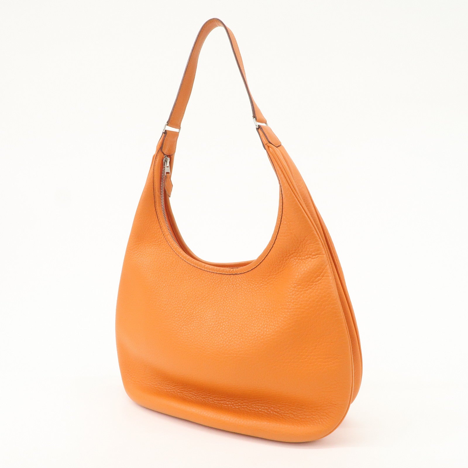 HERMES Gao Taurillon Clemence Shoulder Bag Orange