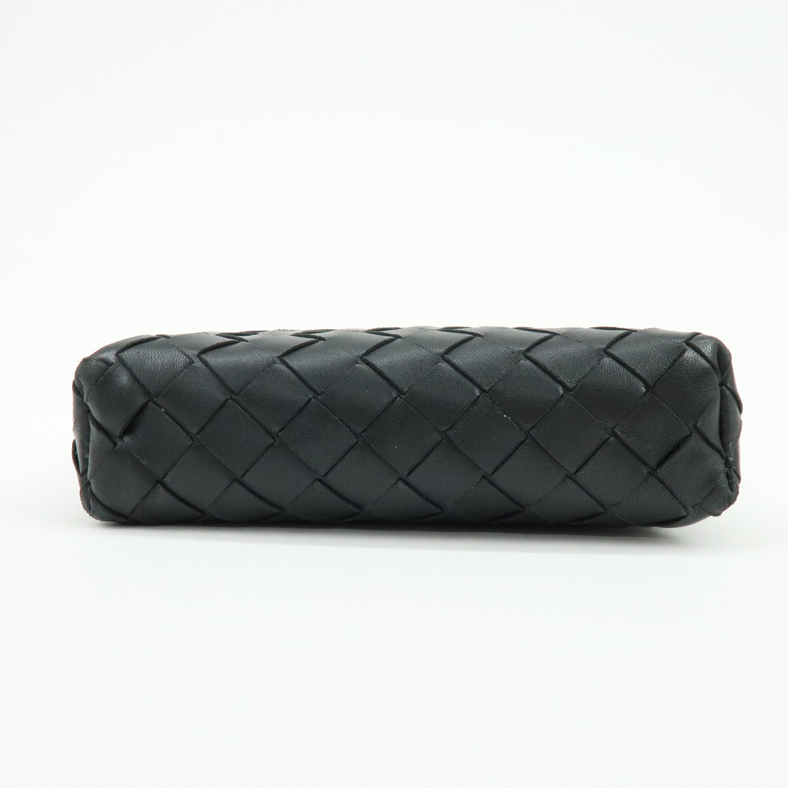 BOTTEGA VENETA Intrecciato Leather Shoulder Bag Crossbody Bag Black