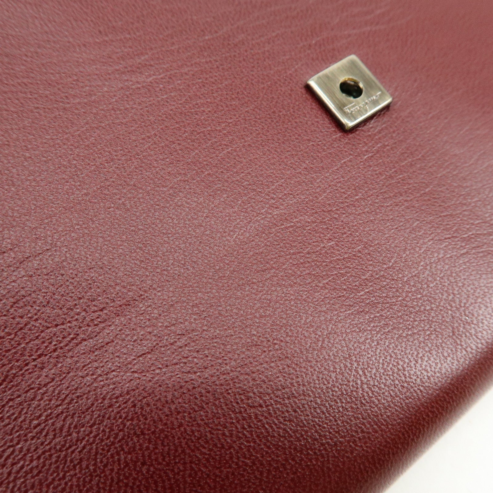 Ferragamo Vara Leather Long Wallet Bordeaux