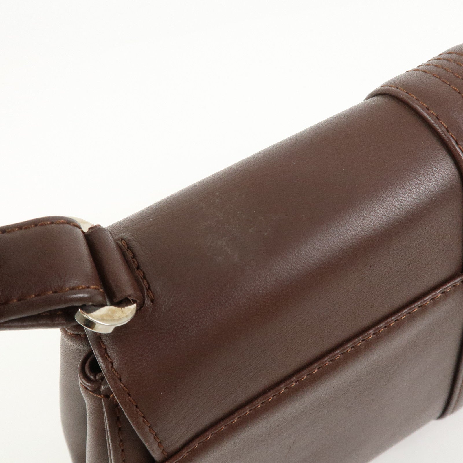 LOEWE Anagram Leather Hand Bag Shoulder Bag Brown