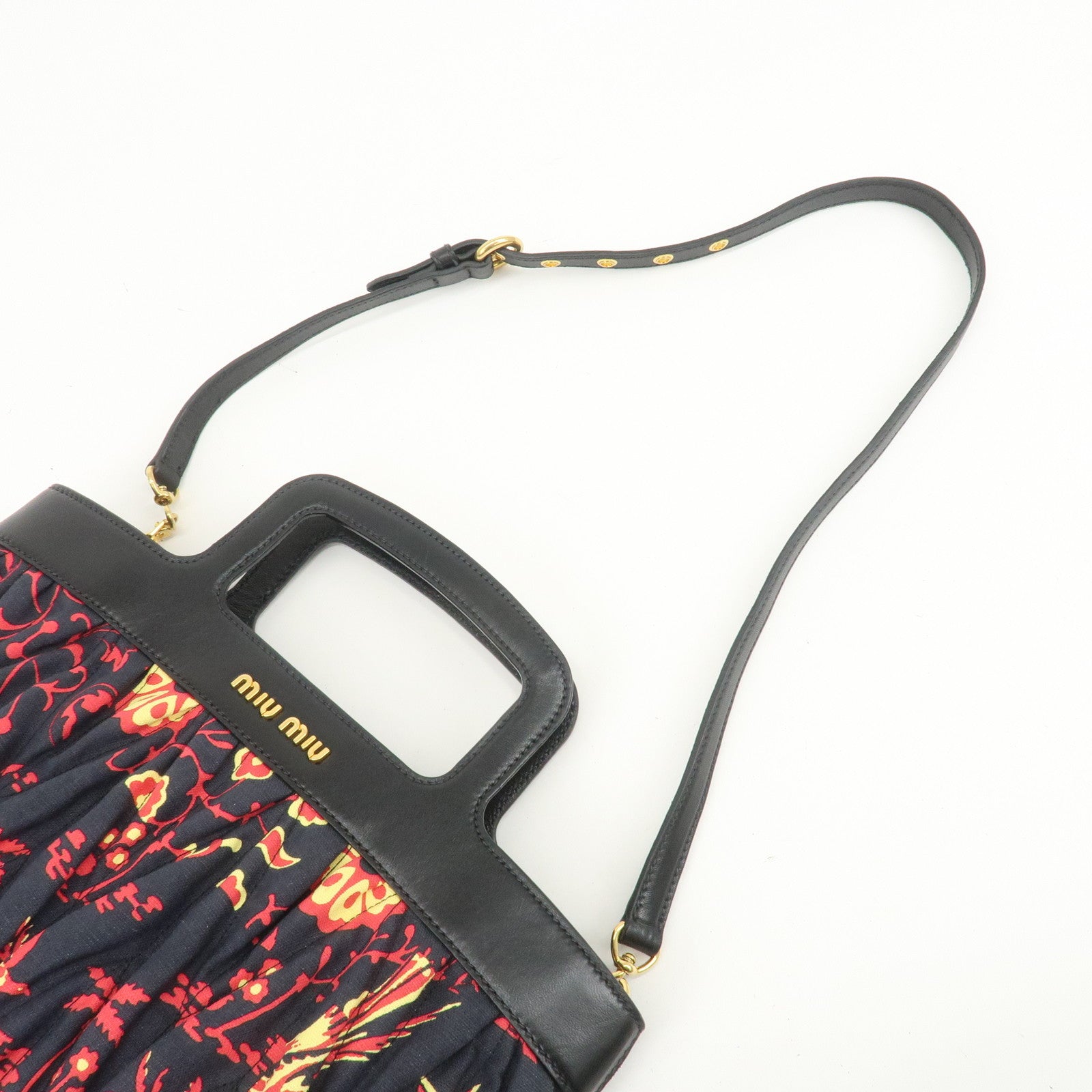 MIU MIU Matelasse 2Way Hand Bag Japan Limited Black Red