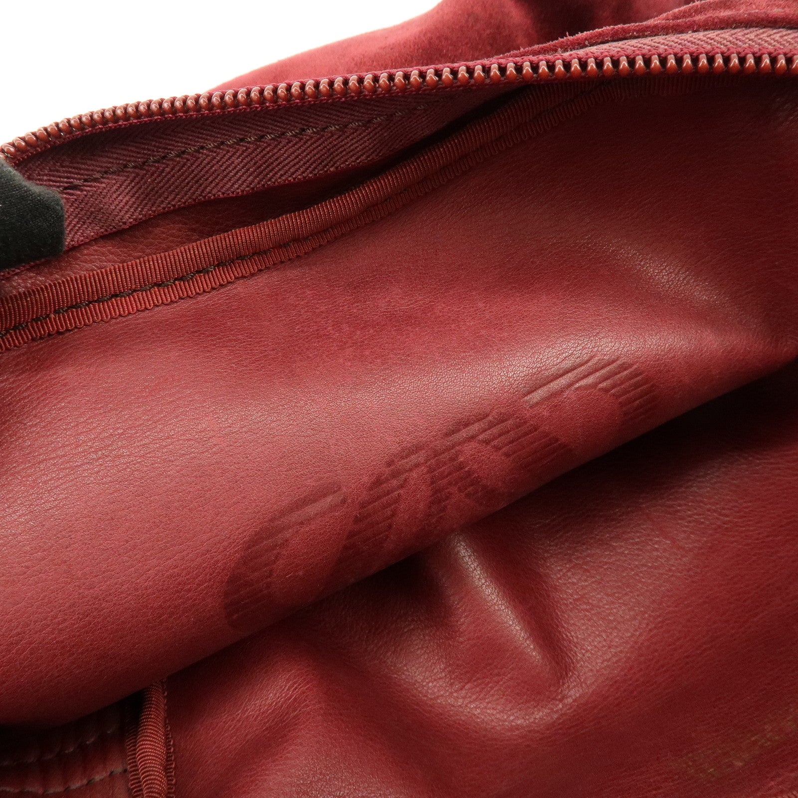 LOEWE Anagram Suede Shoulder Bag Crossbody Bag Bordeaux