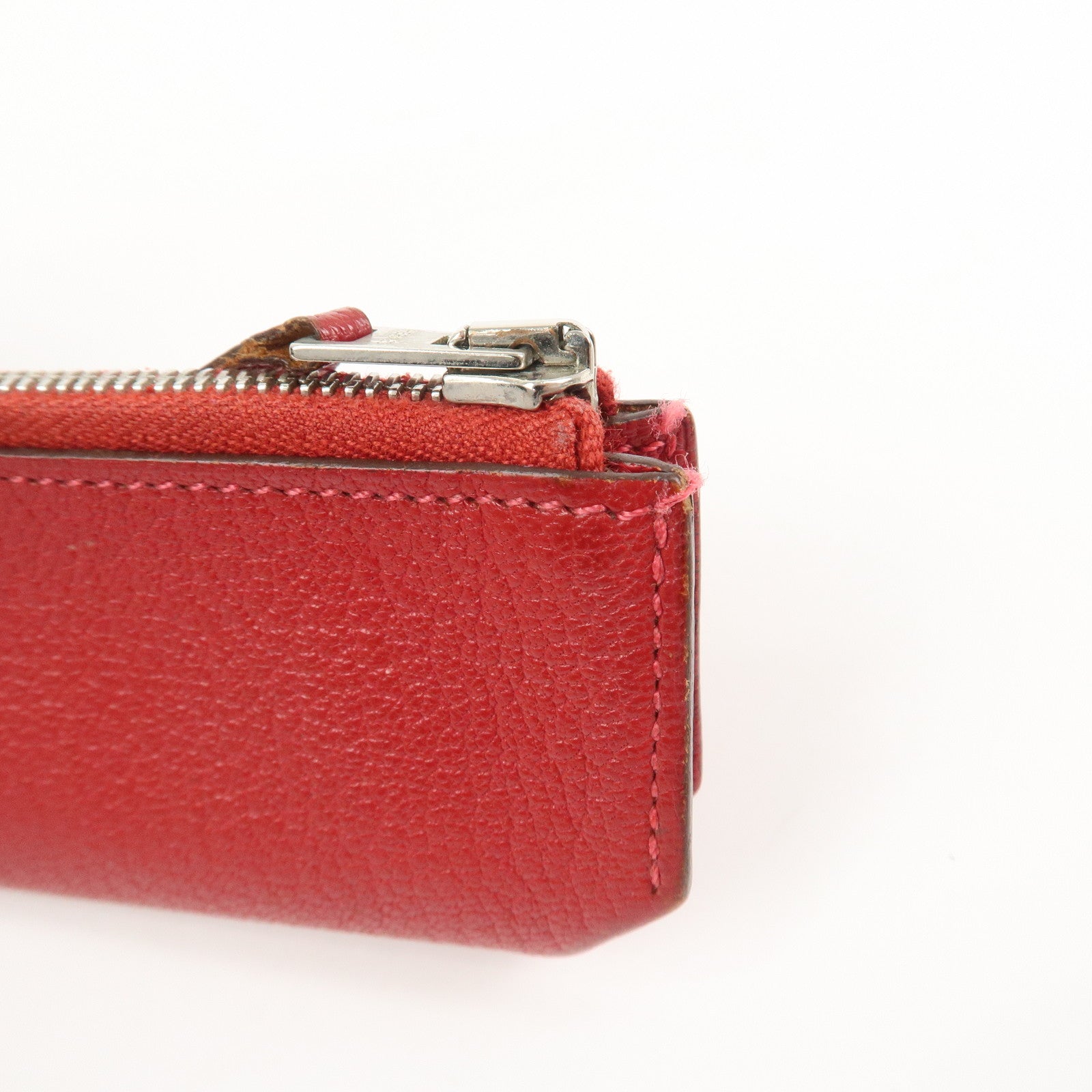 HERMES Piccolo Chevre Leather Pen Case Red