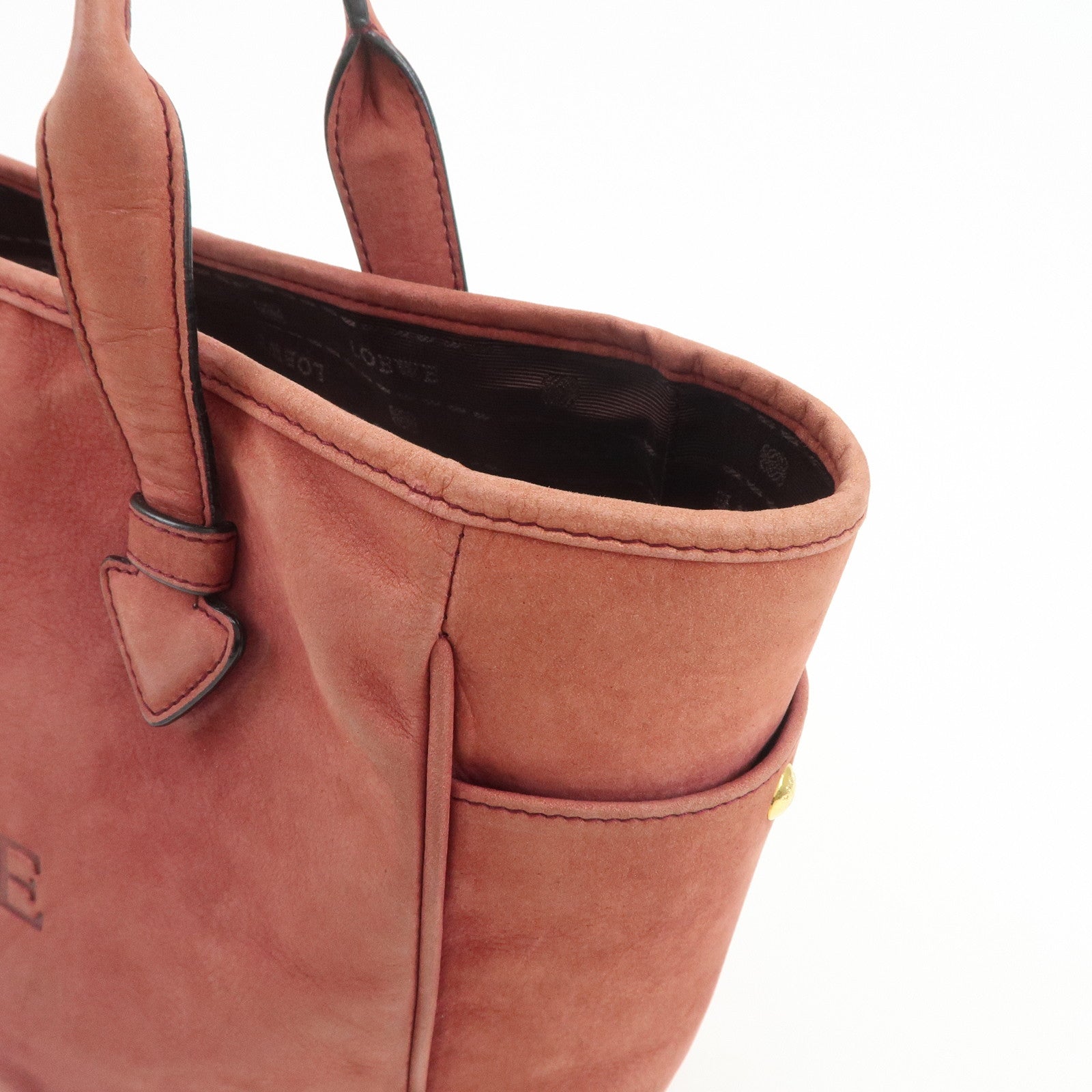 LOEWE Heritage Suede Tote Bag Shoulder Bag Brown