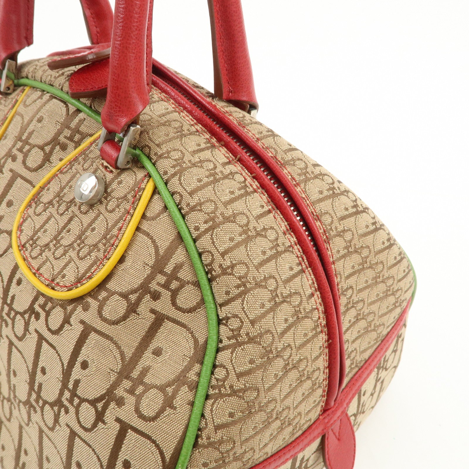 Christian Dior Rasta Trotter Canvas Leather Boston Bag Hand Bag