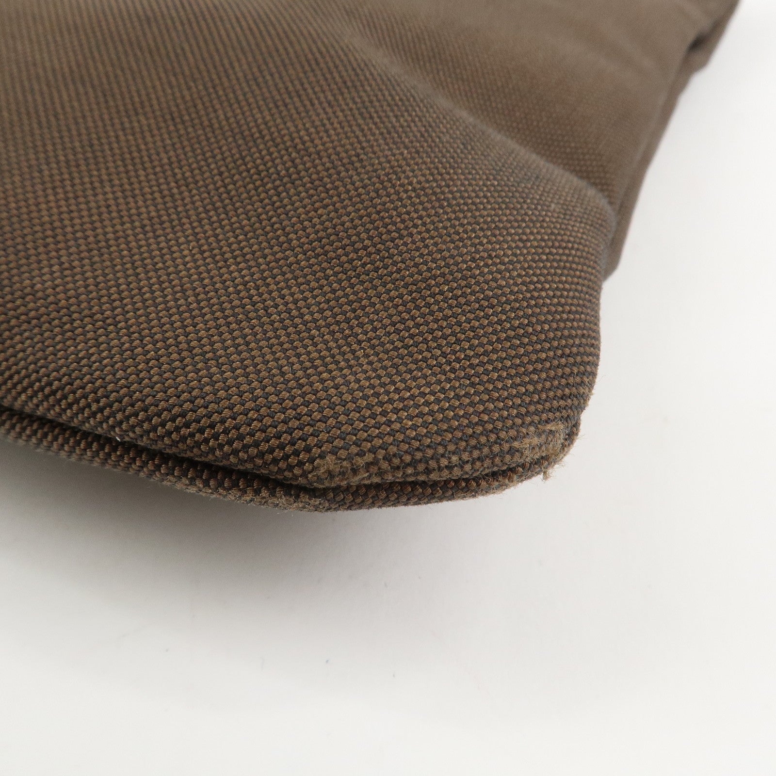 PRADA Jacauard Canvas Leather Tote Bag Shoulder Bag Brown BR3579