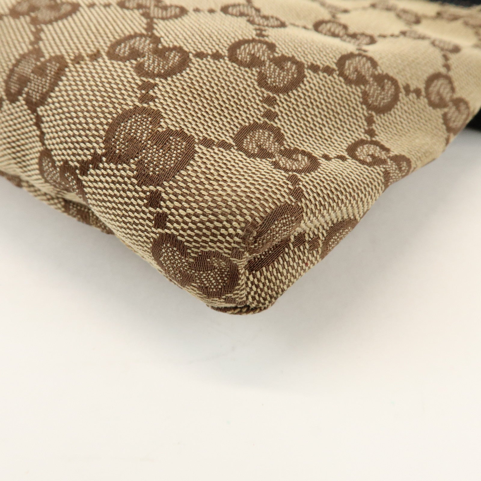 GUCCI Sherry GG Canvas Leather Waist Bag Crossbody Bag Beige 28566