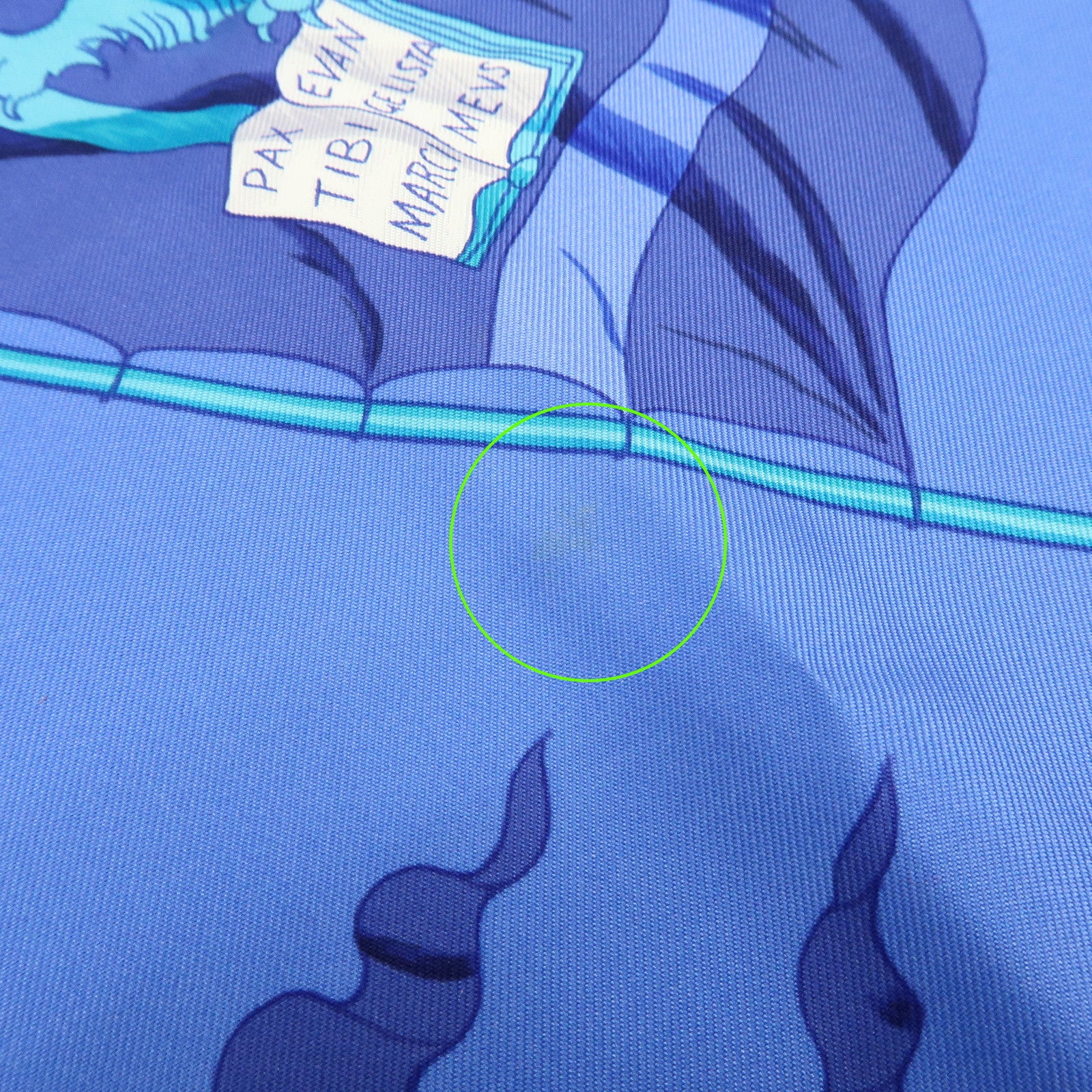 HERMES Carre 90 Silk 100% PAVOIS Scarf Blue