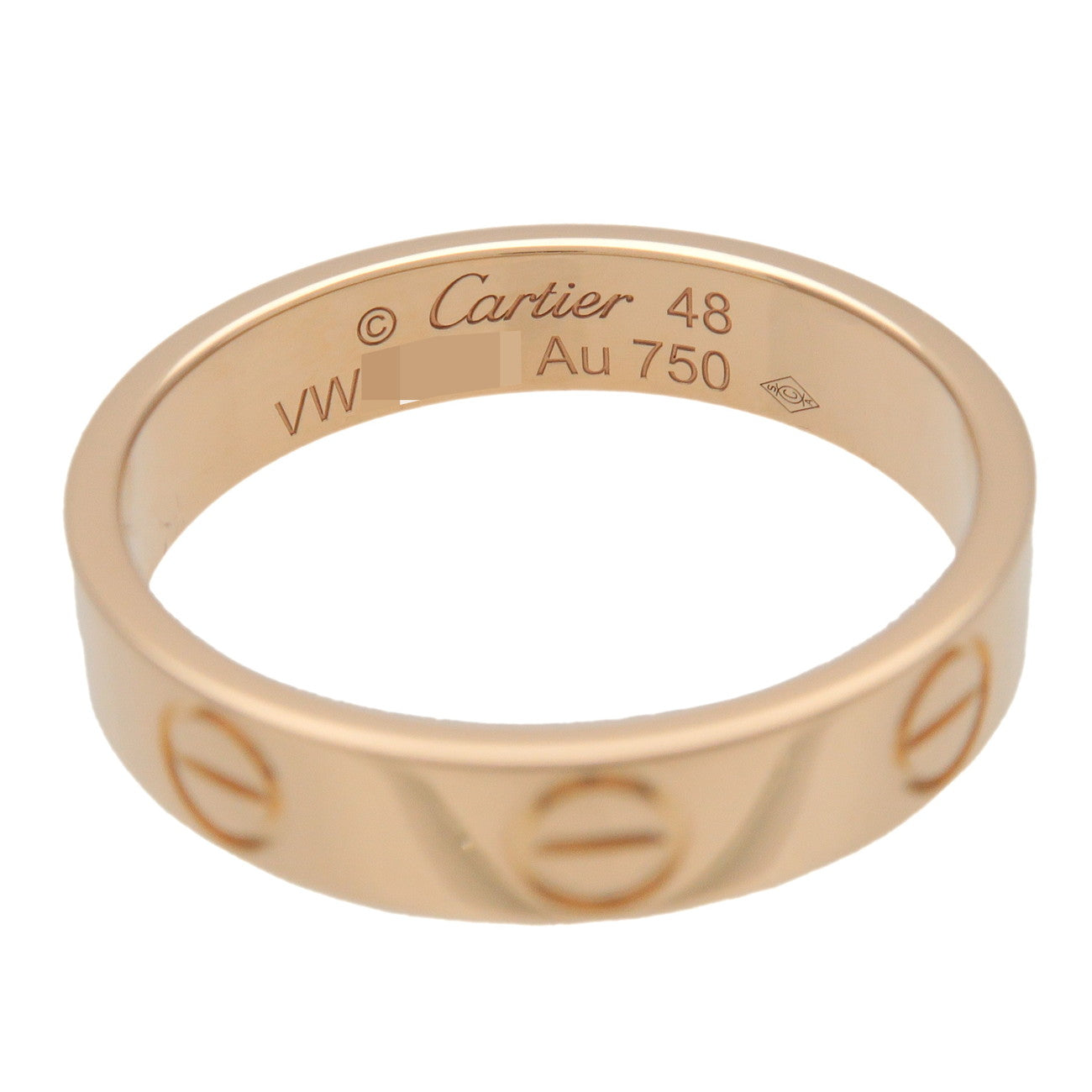 Cartier Mini Love Ring K18 750YG Yellow Gold #48 US4.5 EU48 HK9.5