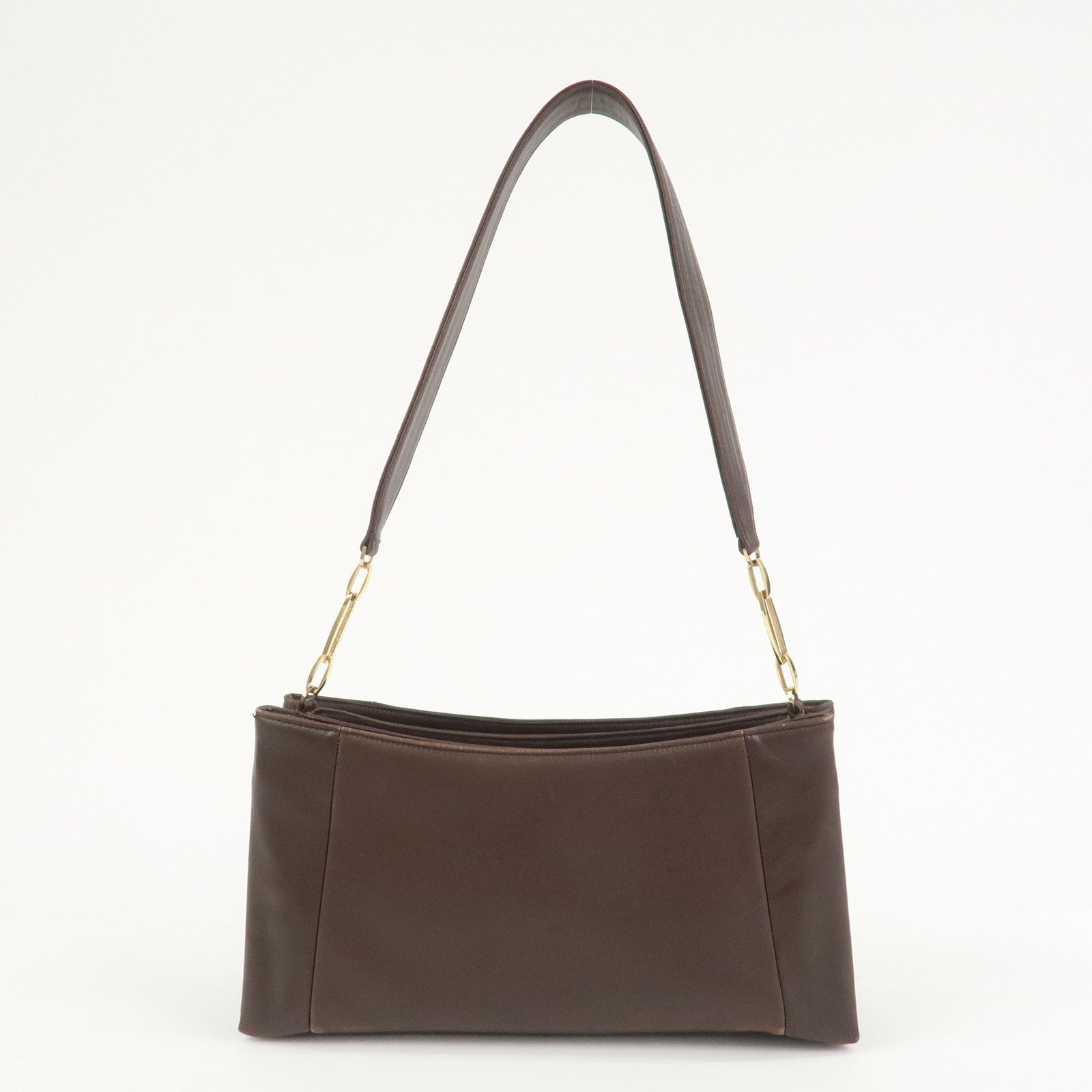 LOEWE Anagram Lamb Skin Shoulder Bag Hand Bag Brown