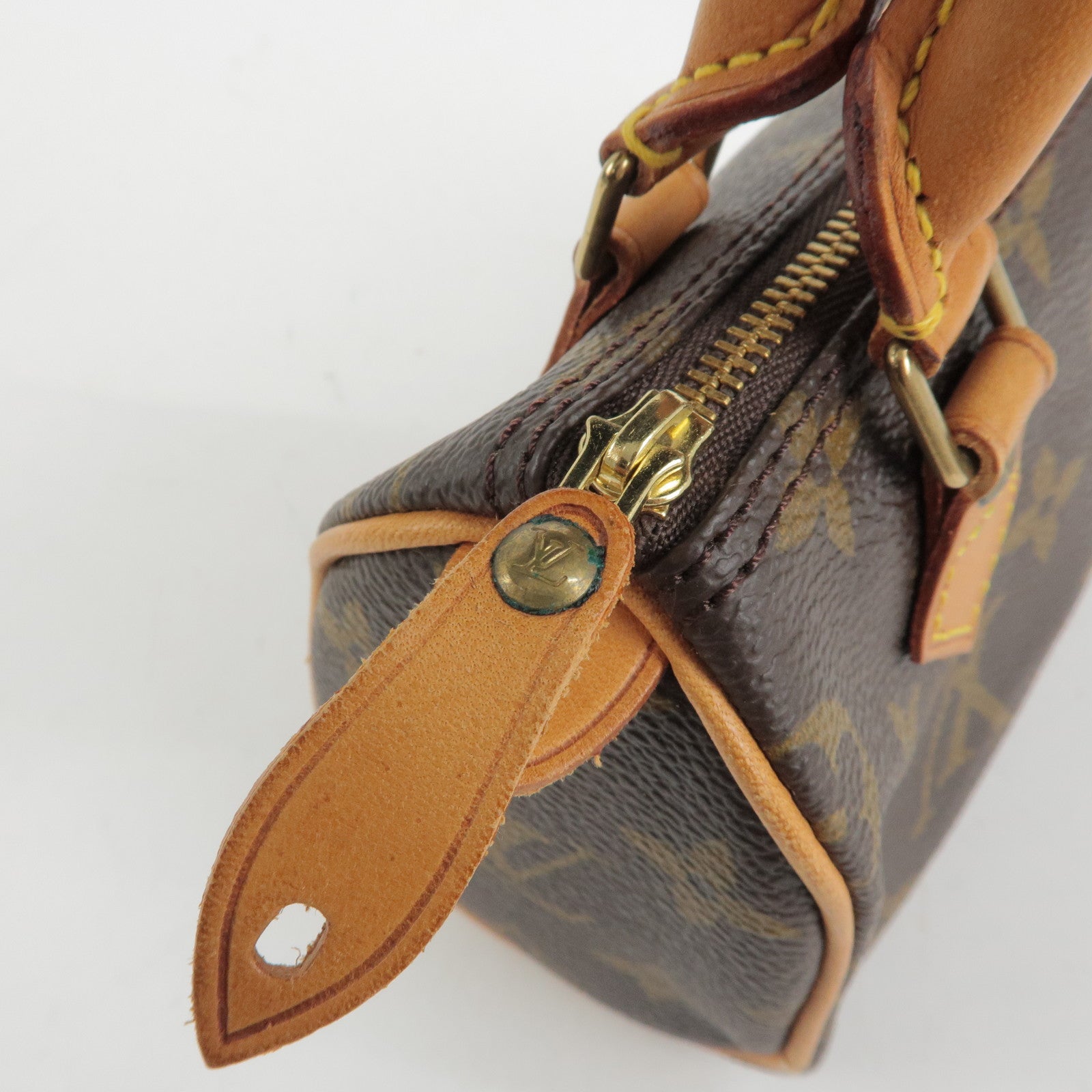 Louis Vuitton Monogram Mini Speedy Hand Bag Brown M41534