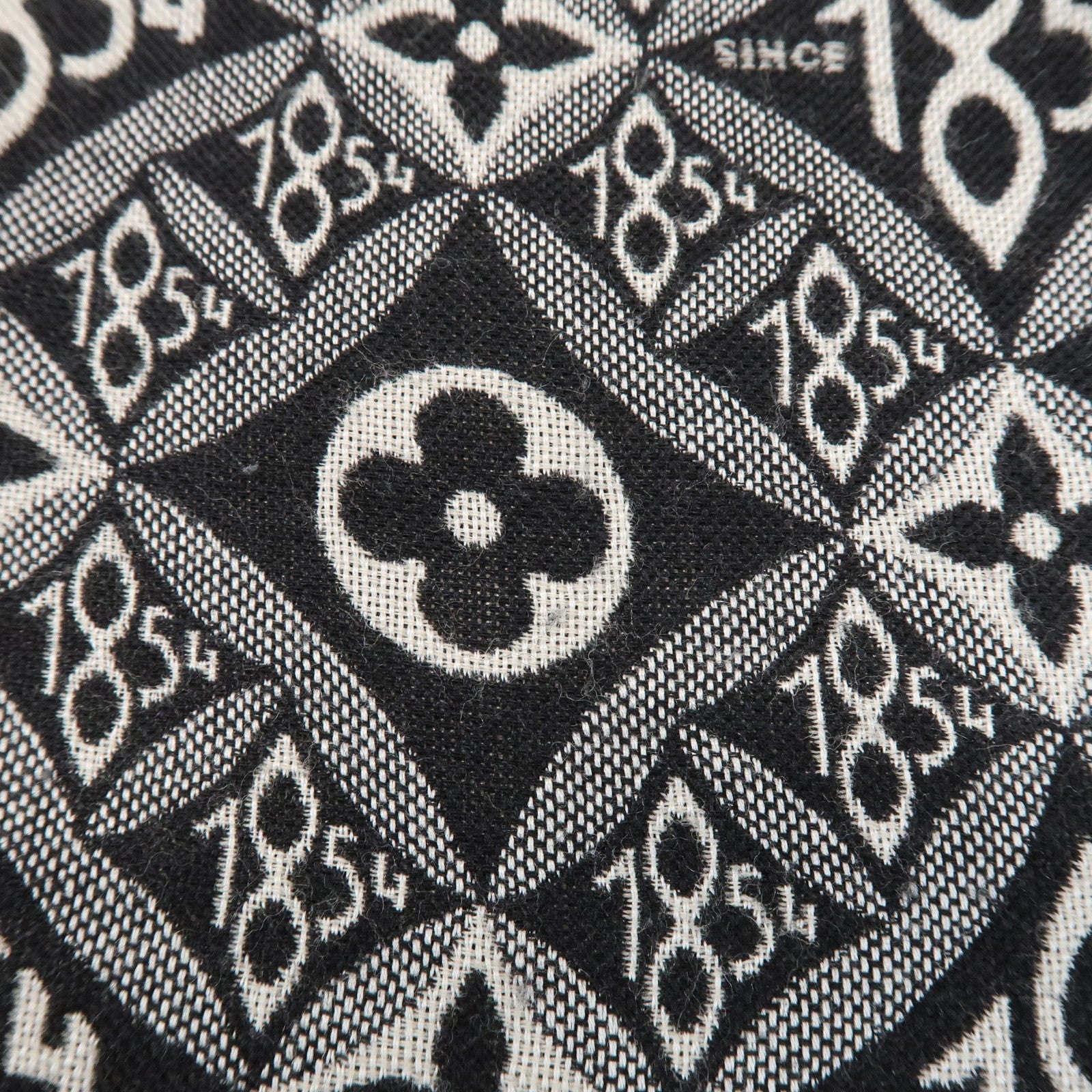 Louis Vuitton Monogram SINCE 1854 Silk Wool Scarf Black MP2821