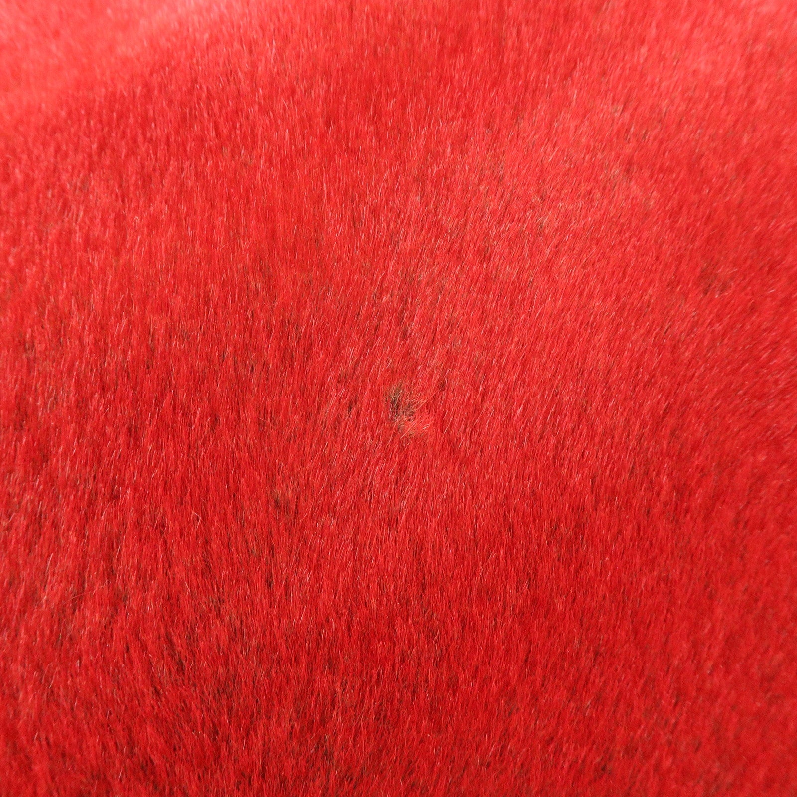 FENDI Fur Leather Tote Bag Hand Bag Shoulder Bag Red 321262900069