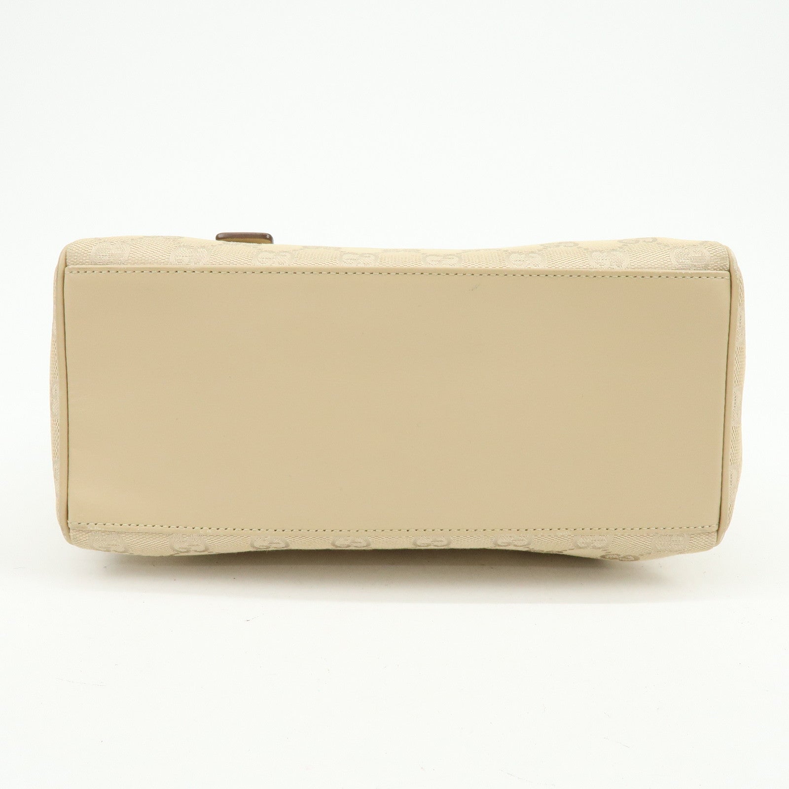 GUCCI GG Canvas Leather Shoulder Bag Hand Bag Beige 92699