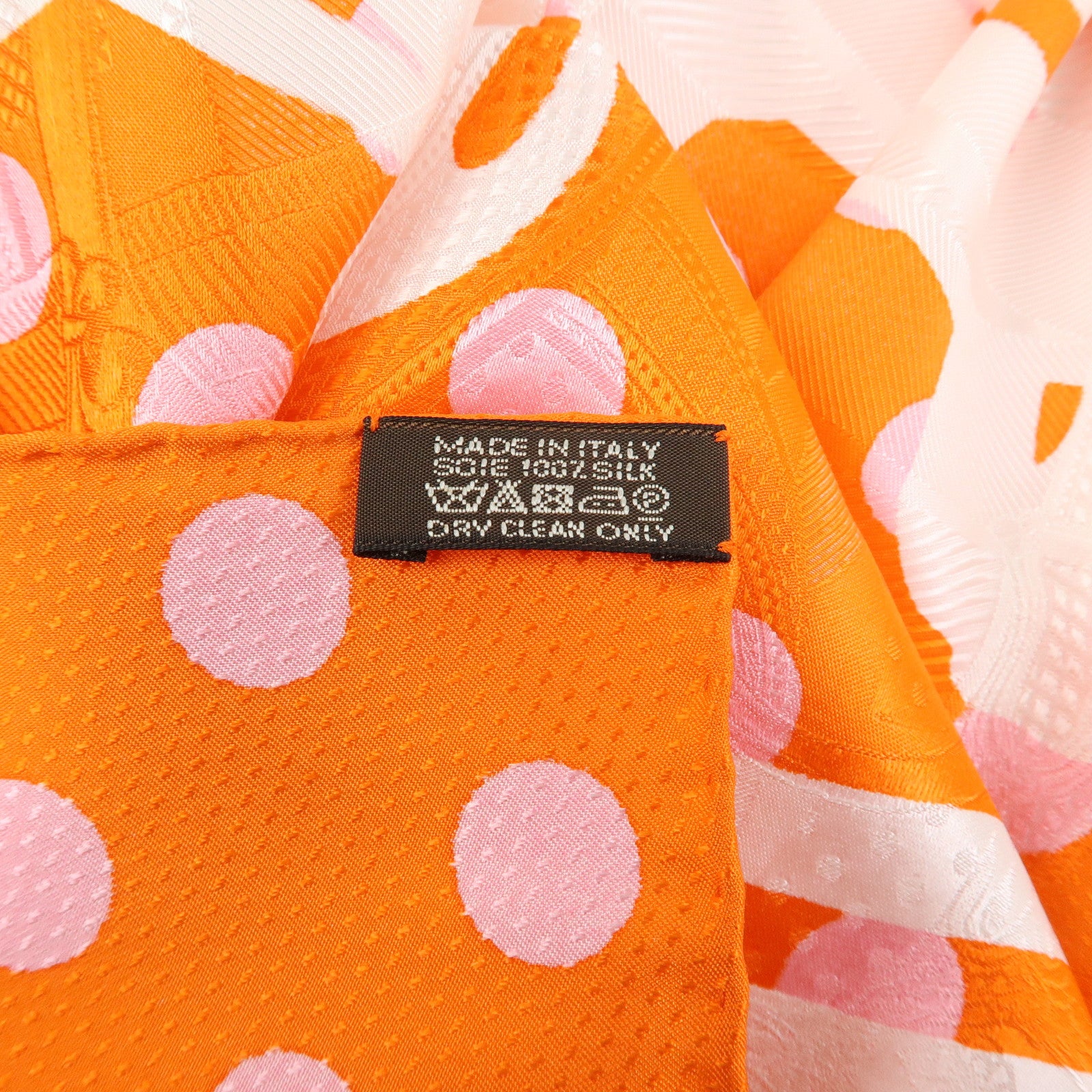 HERMES Carre 90 Silk 100% BRIDES DE GALA Scarf Orange White