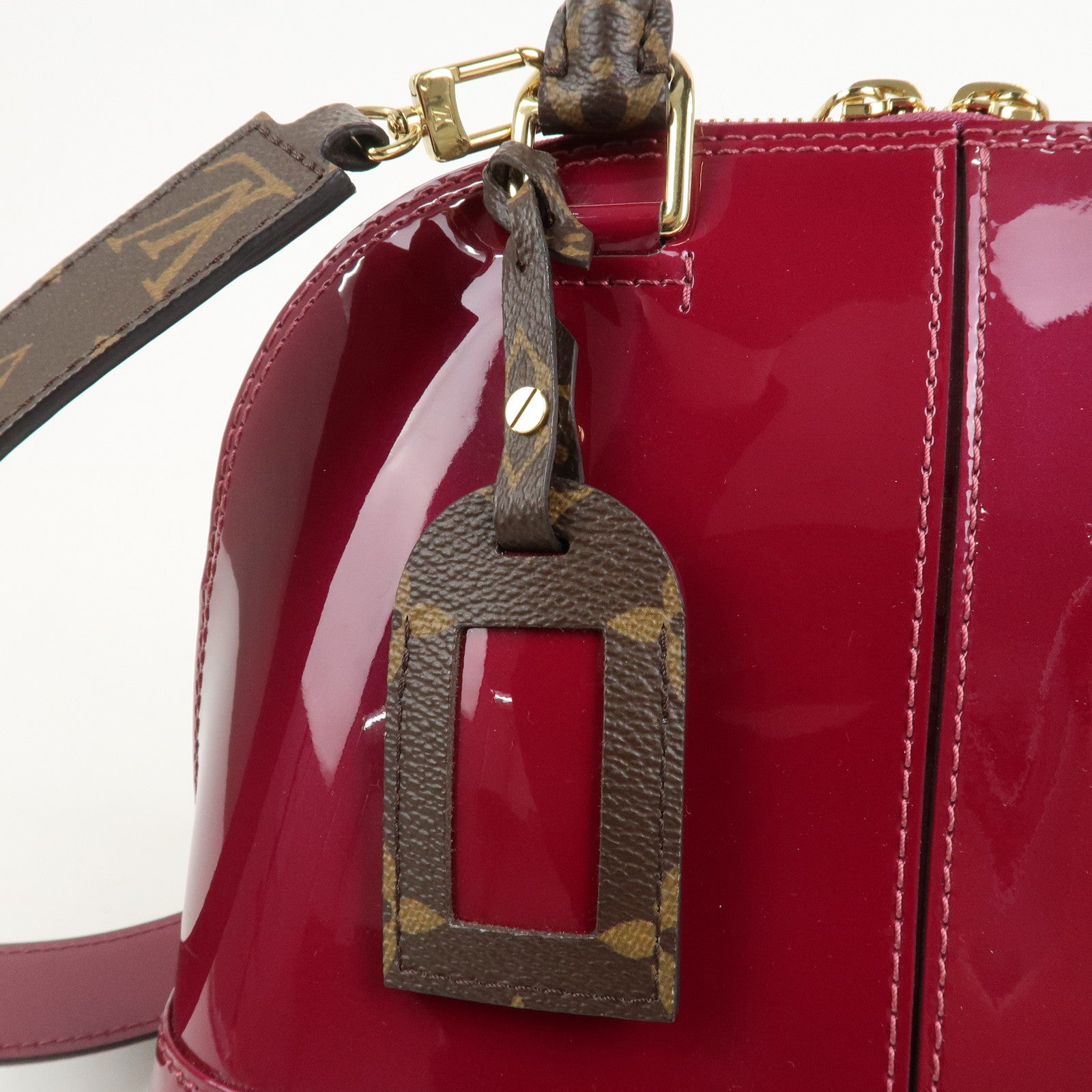 Louis Vuitton Monogram Vernis Alma BB 2Way Bag Magenta M54785