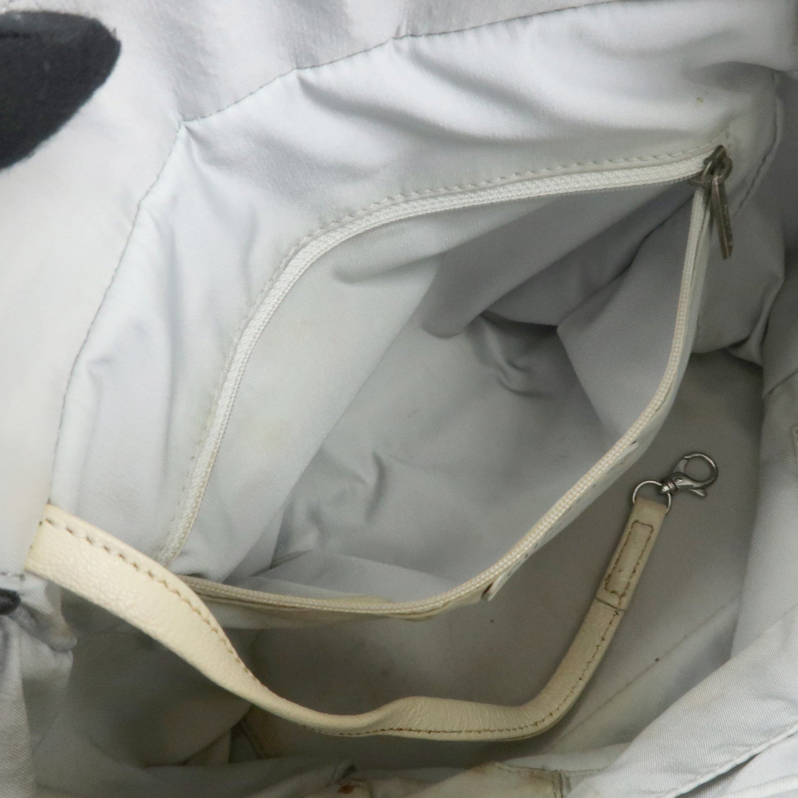 CHANEL Paris Biarritz PM Coated Canvas Leather Tote Bag Gray A34208