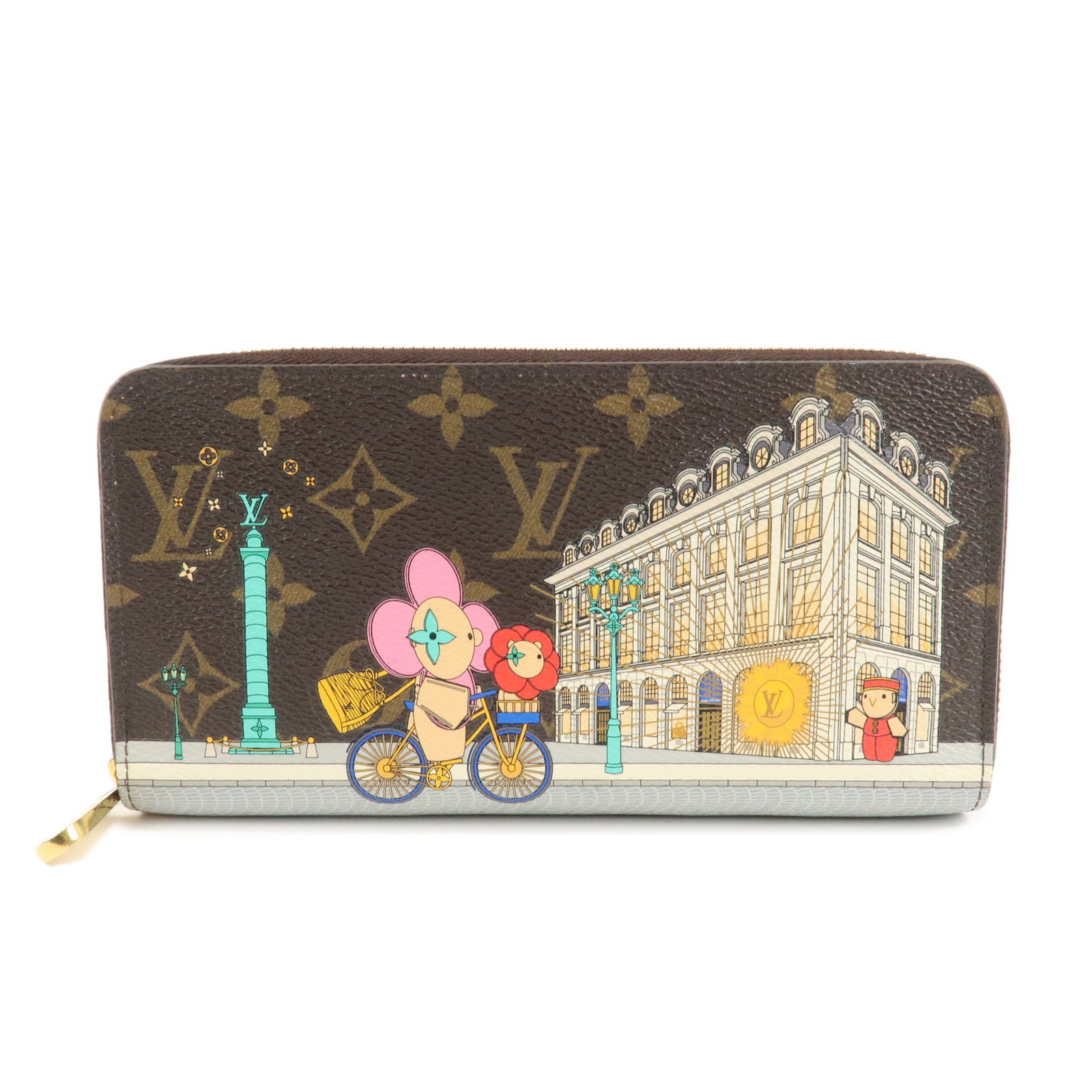 Louis Vuitton Monogram Vivienne Zippy Long Wallet Brown M81544 Used
