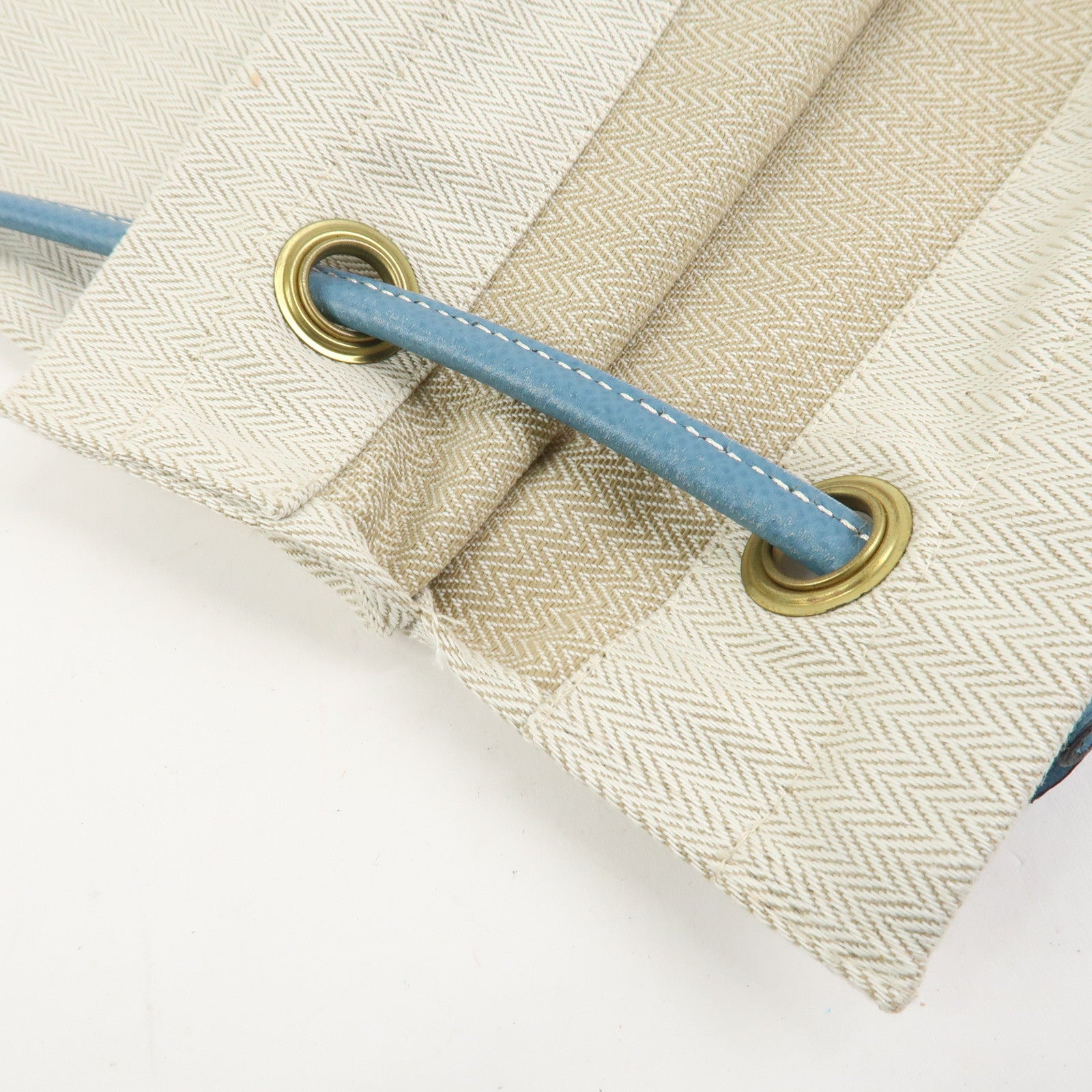 HERMES Aline PM Canvas Leather Shoulder Bag Blue