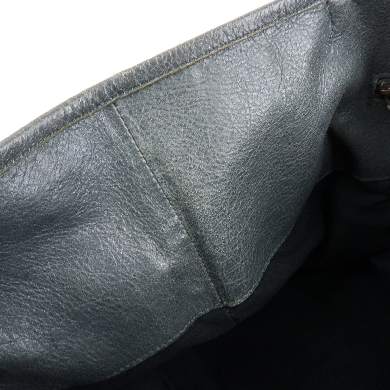 BALENCIAGA The Sunday Leather Tote Bag Hand Bag Gray 228750