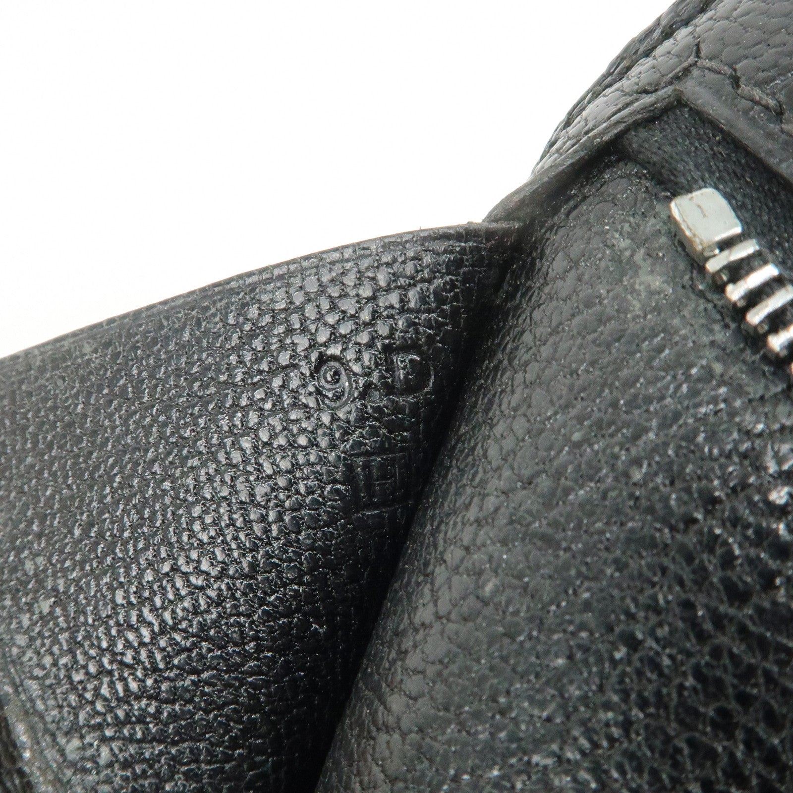 HERMES Bearn Veau Epsom Leather Bi-fold Long Wallet Black