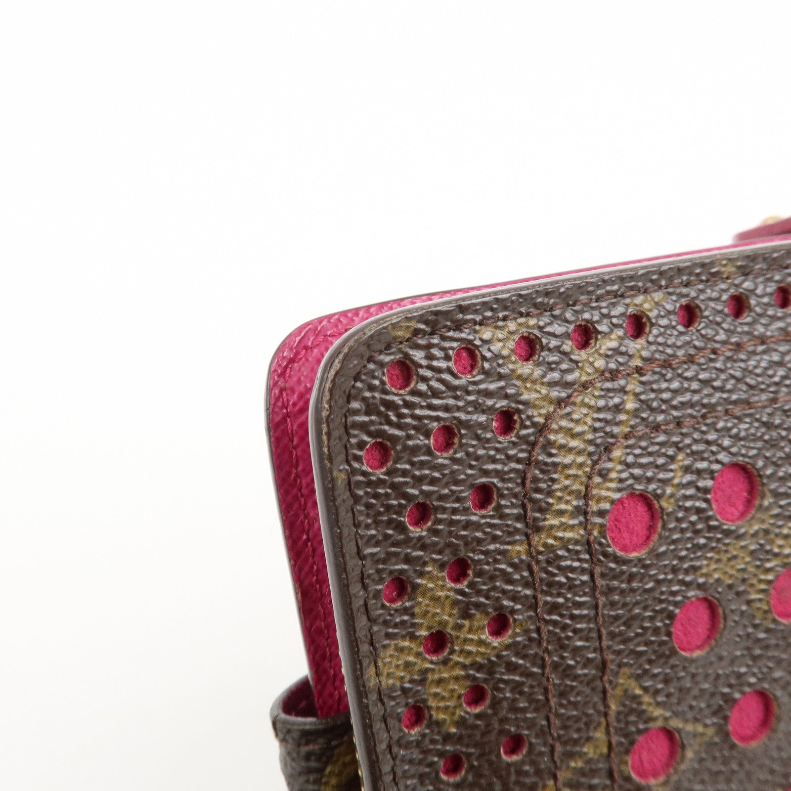 Louis Vuitton Monogram Perfor Compact Zip Fuchsia M95188 Used