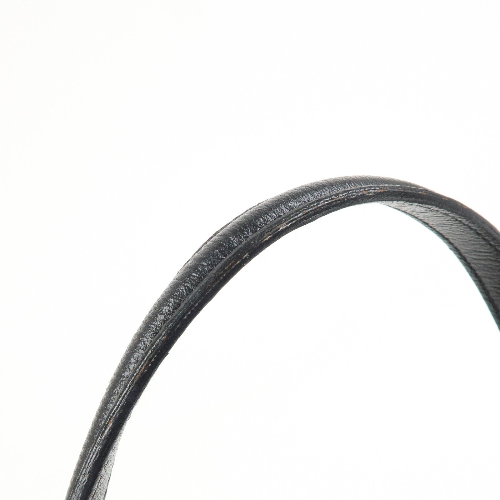 BVLGARI Twist Logo Leather Shoulder Bag Hand Bag Black