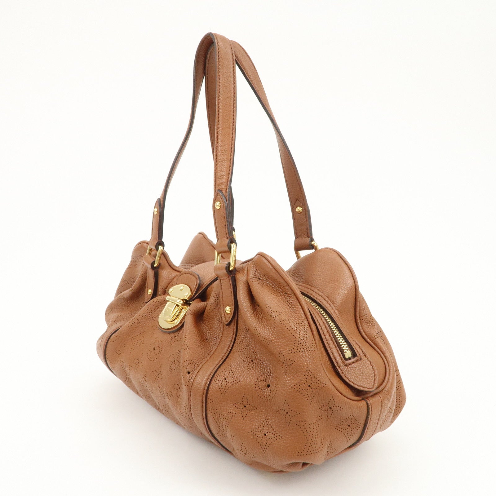 Louis Vuitton Monogram Mahina Luna PM Hand Bag Brown M97052 Used