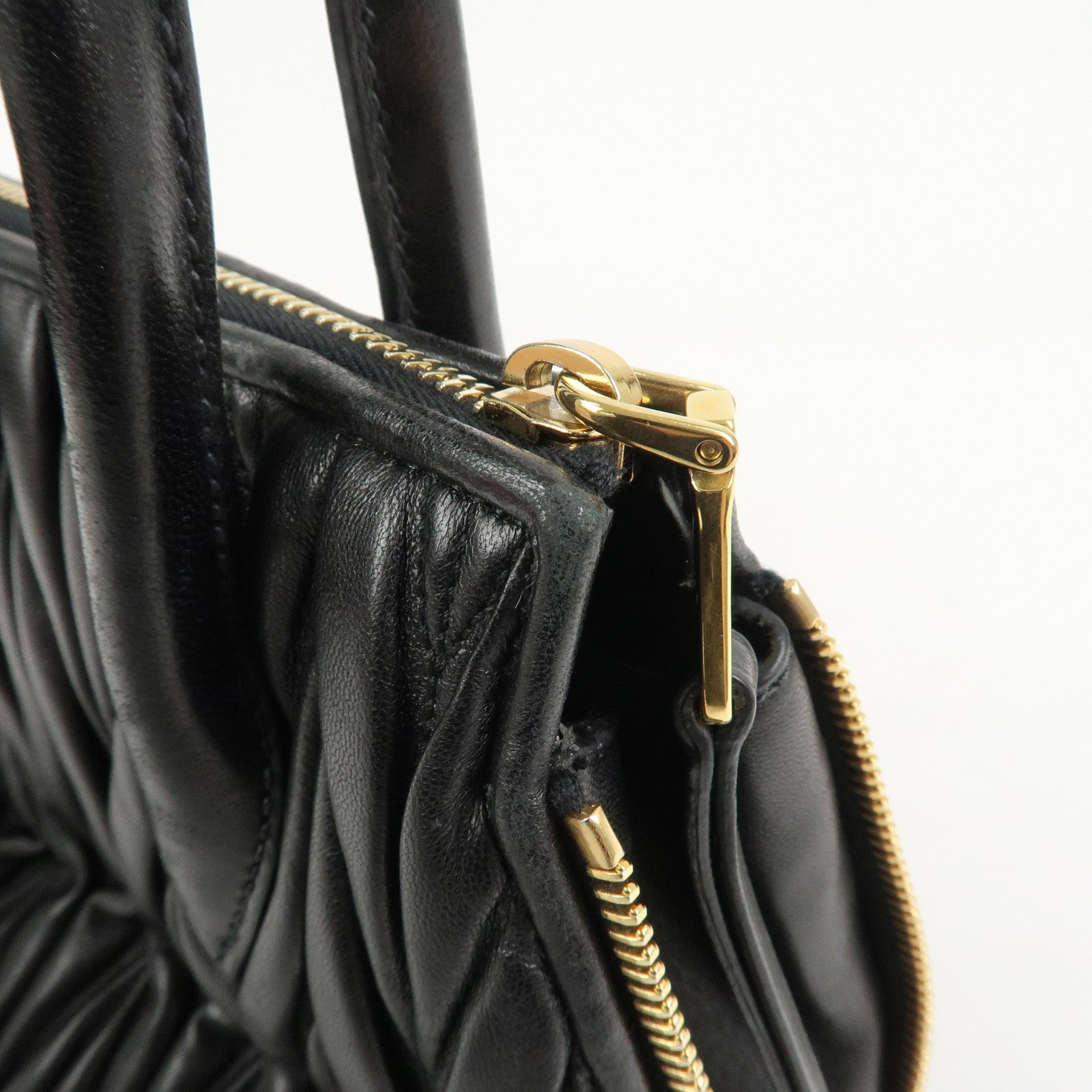 MIU MIU Matelasse Leather 2Way Bag Hand Bag Shoulder Bag 5BA003