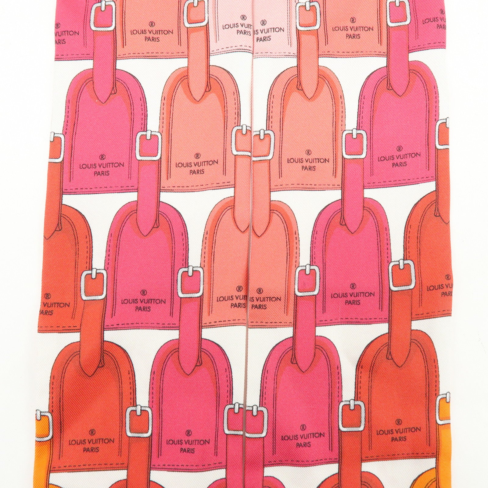 Louis Vuitton Monogram Silk 100% Bandeau My LV Tags Scarf M77677