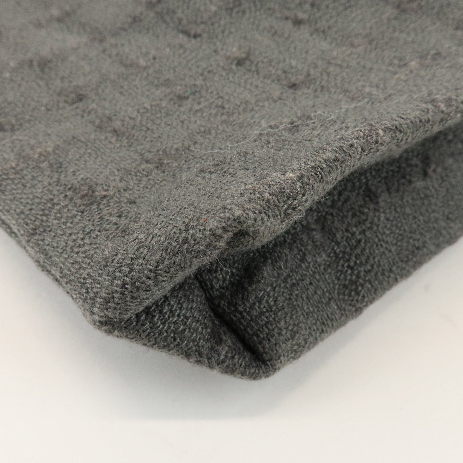 HERMES Amedaba GM Canvas Leather Tote Bag Hand Bag Grey